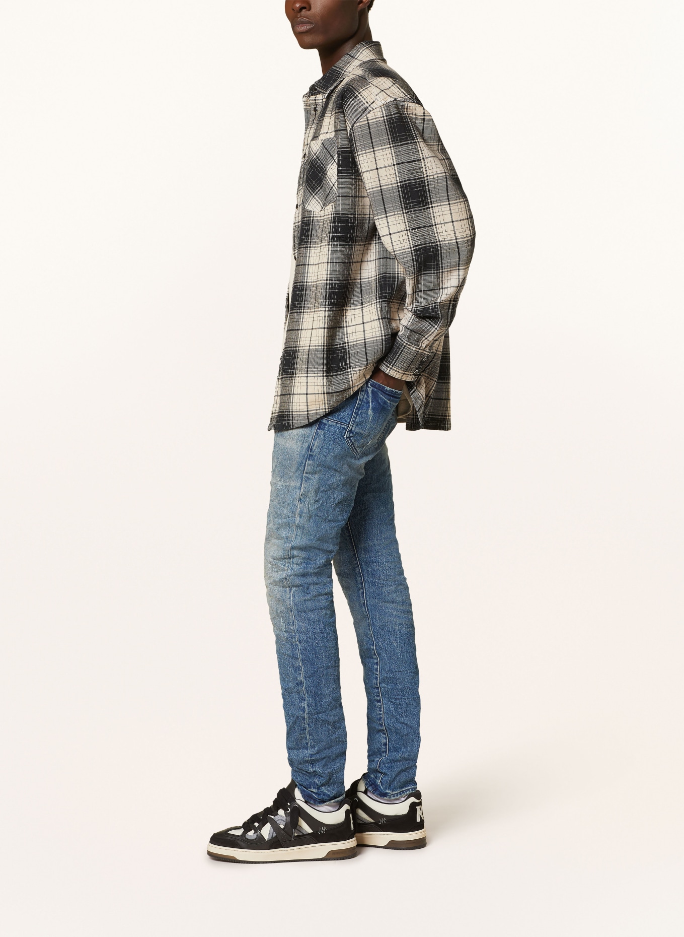 PURPLE BRAND Destroyed jeans skinny fit, Color: MID INDIGO (Image 4)