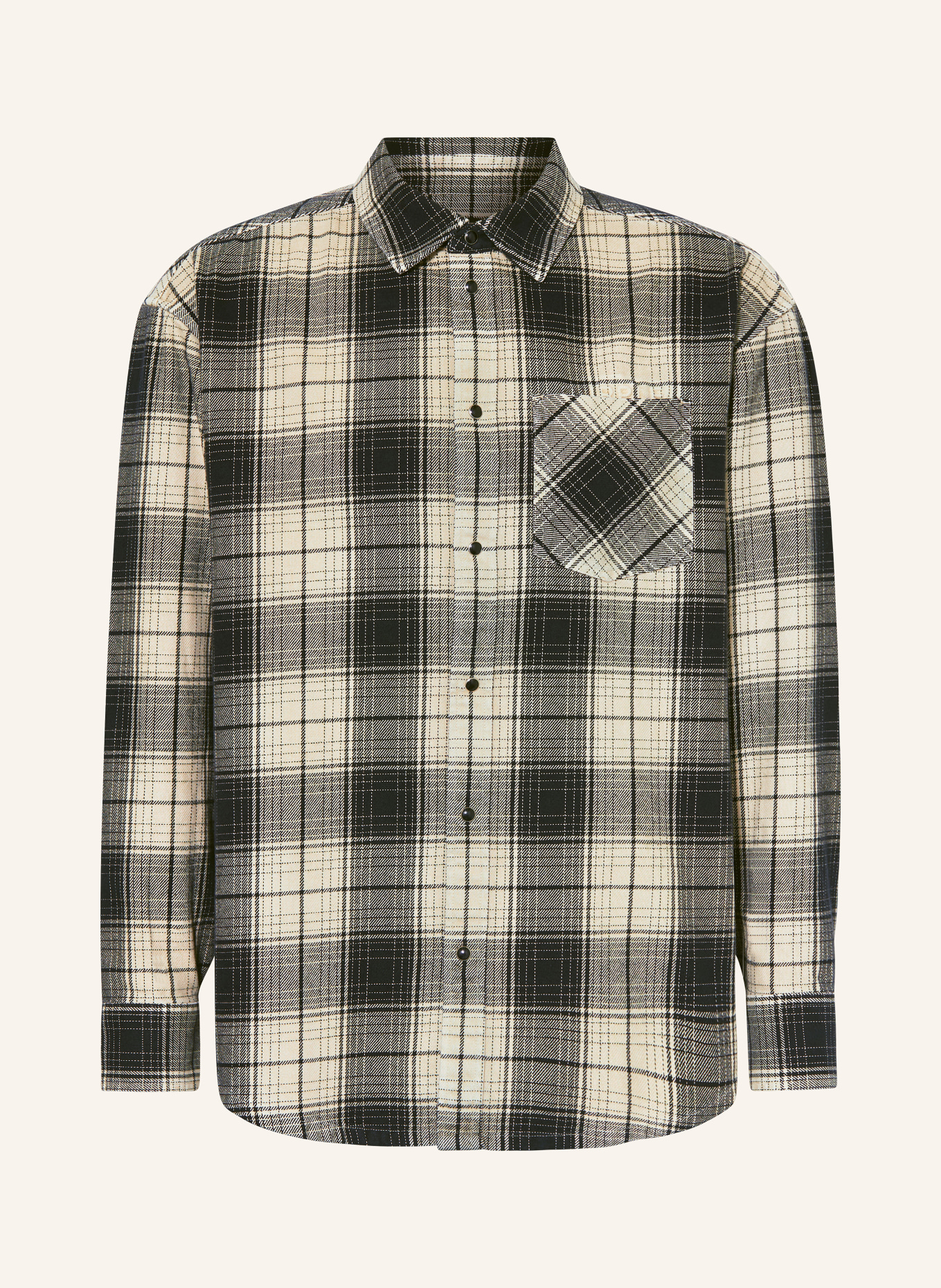 PURPLE BRAND Overshirt comfort fit, Color: BLACK/ LIGHT BROWN (Image 1)