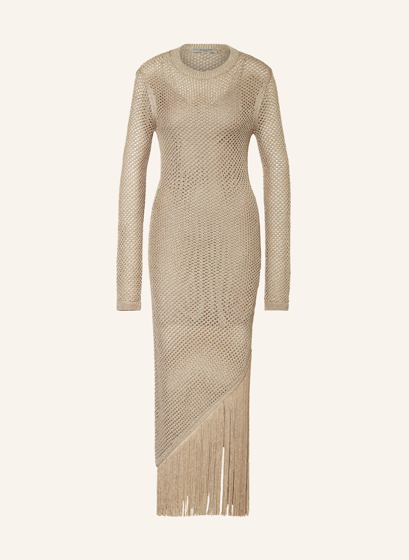 ALLSAINTS 2-in-1 dress JESSE in mixed materials, Color: BEIGE/ GOLD (Image 1)