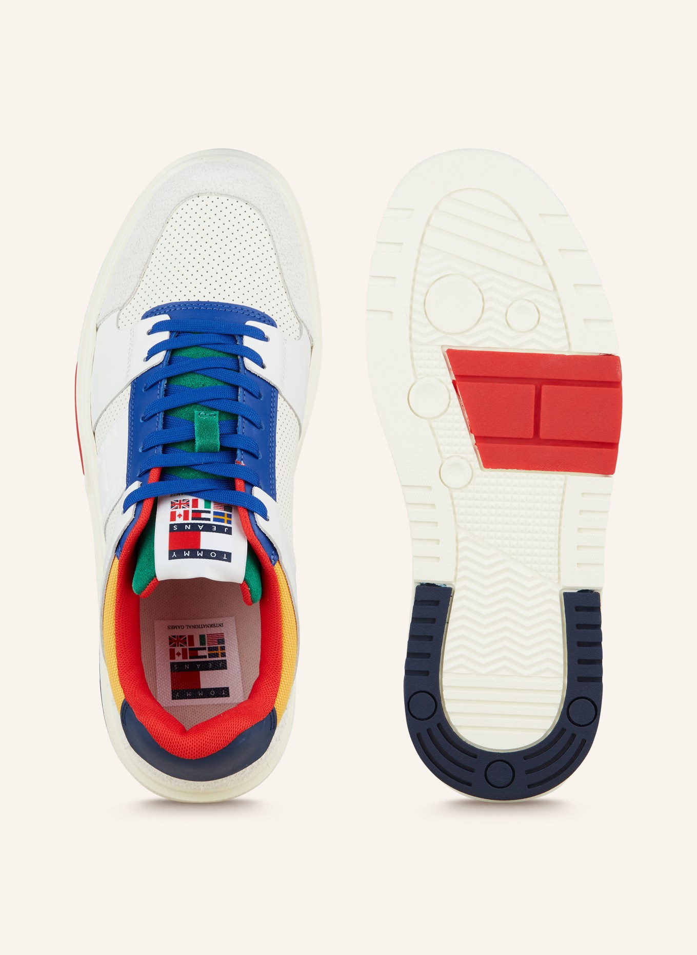 TOMMY HILFIGER Sneakers THE BROOKLYN ARCHIVE GAMES, Color: ECRU/ BLUE/ RED (Image 5)
