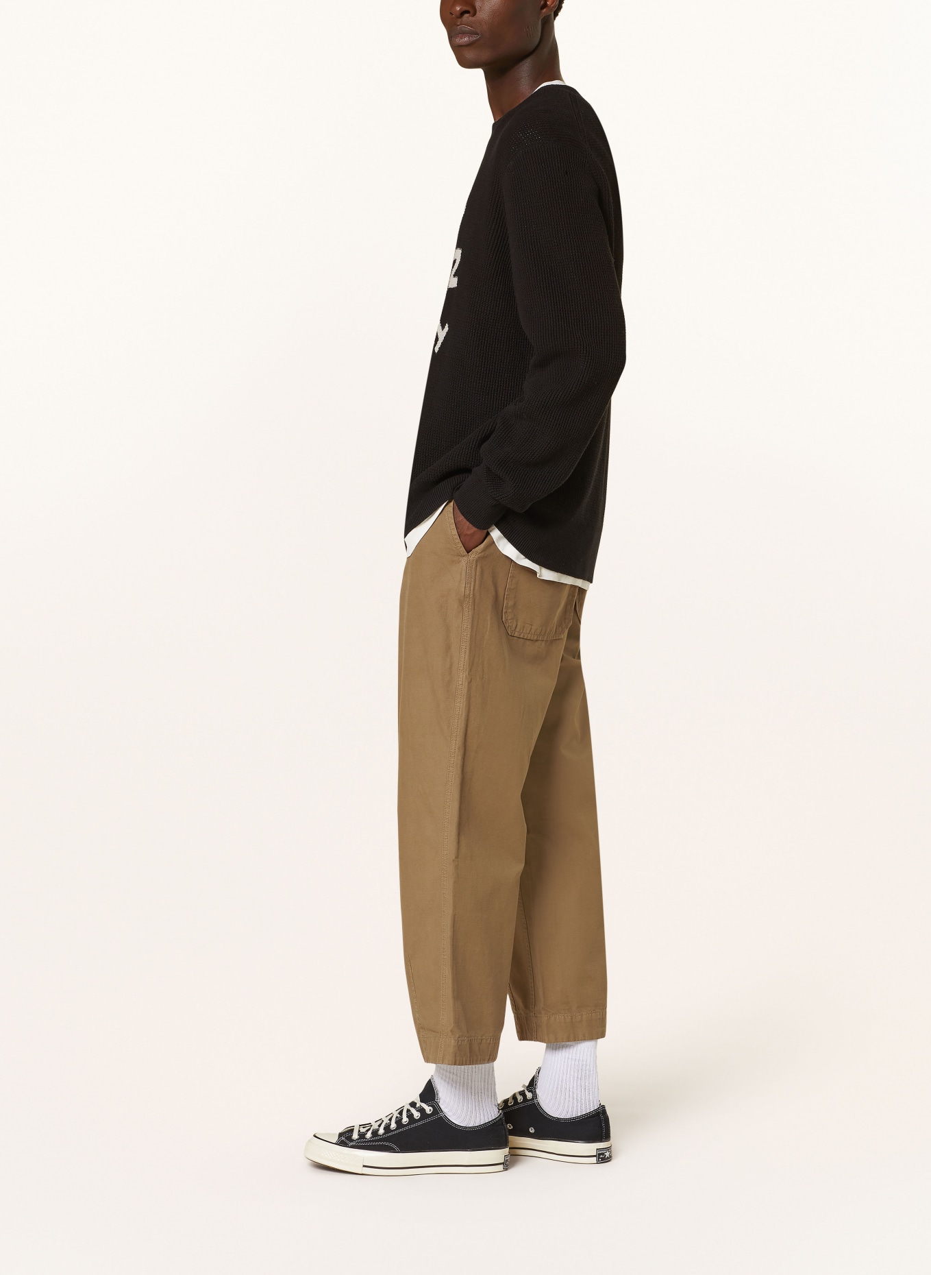 ALLSAINTS Chino kalhoty BUCK v joggingovém stylu Regular Fit, Barva: KHAKI (Obrázek 4)