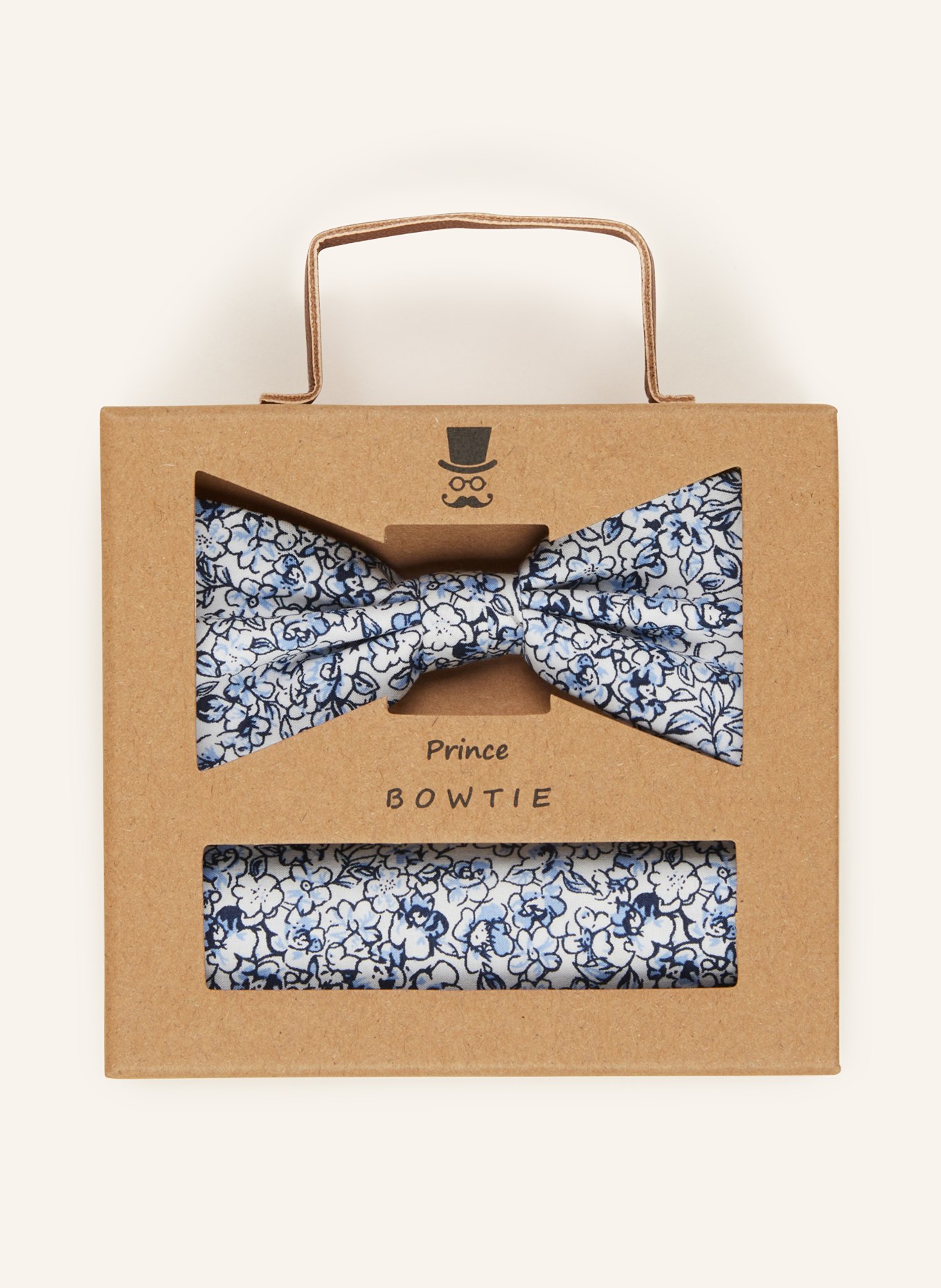 Prince BOWTIE Set: Bow tie and pocket square, Color: LIGHT BLUE/ WHITE/ DARK BLUE (Image 5)