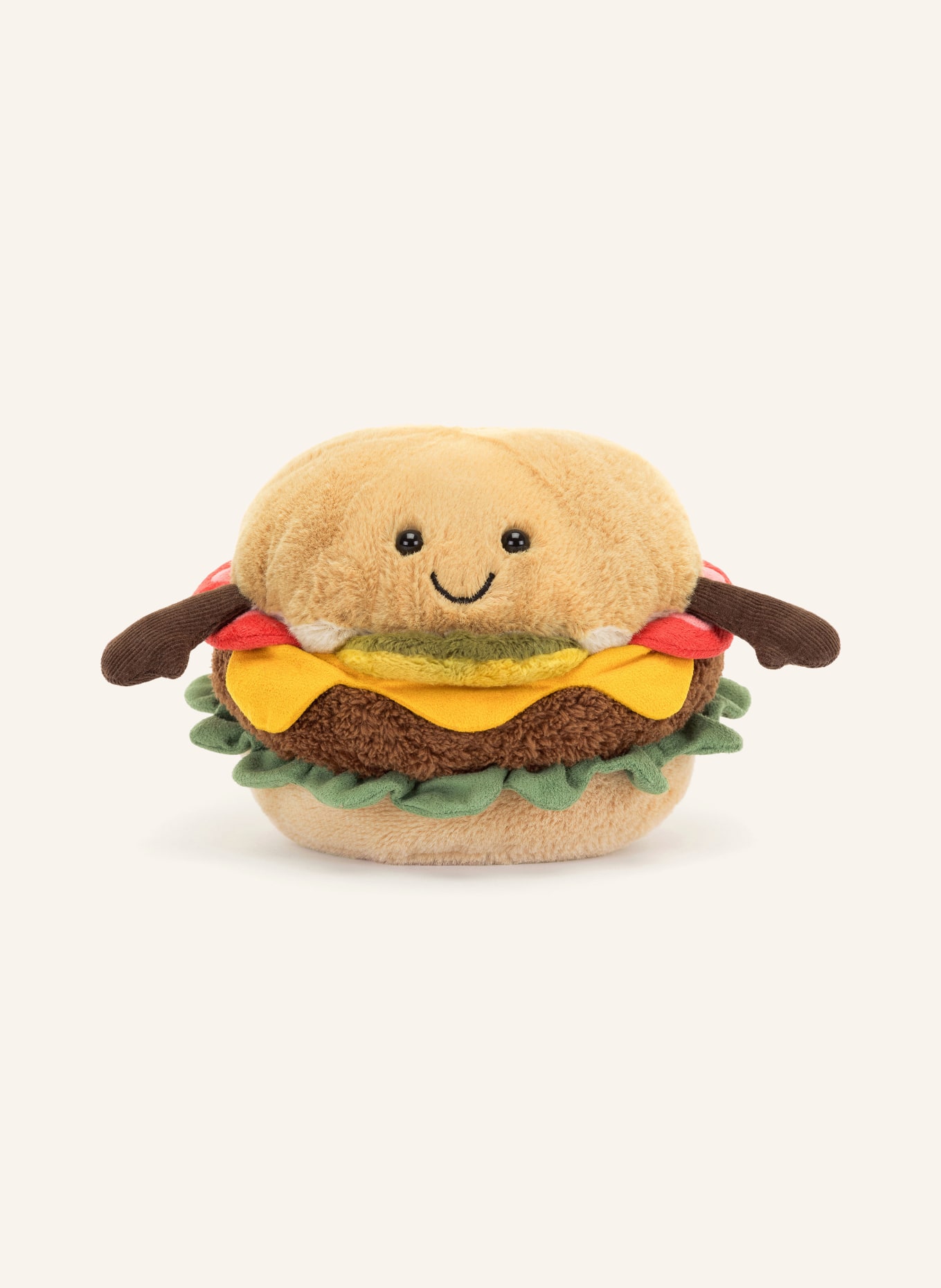 Jellycat Burger-Kuscheltier AMUSEABLES BURGER, Farbe: CREME/ GRÜN/ ROT (Bild 1)