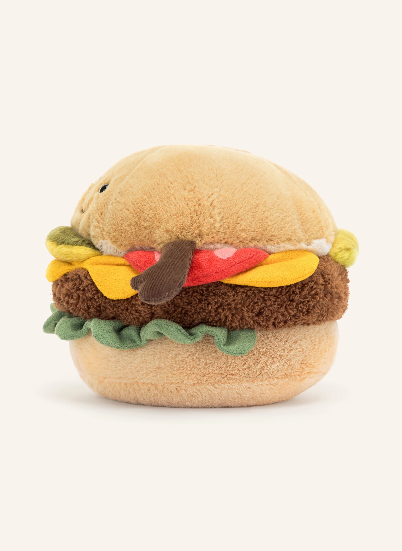 Jellycat Burger-Kuscheltier AMUSEABLES BURGER, Farbe: CREME/ GRÜN/ ROT (Bild 3)