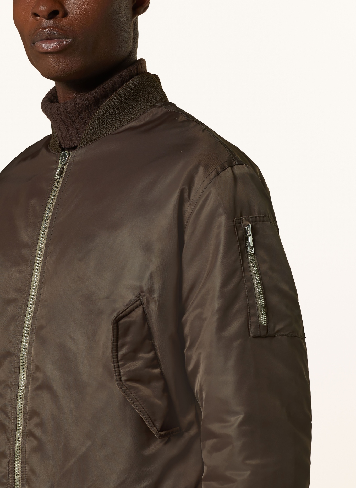 Officine Generale Bomber jacket JUNO in dark brown