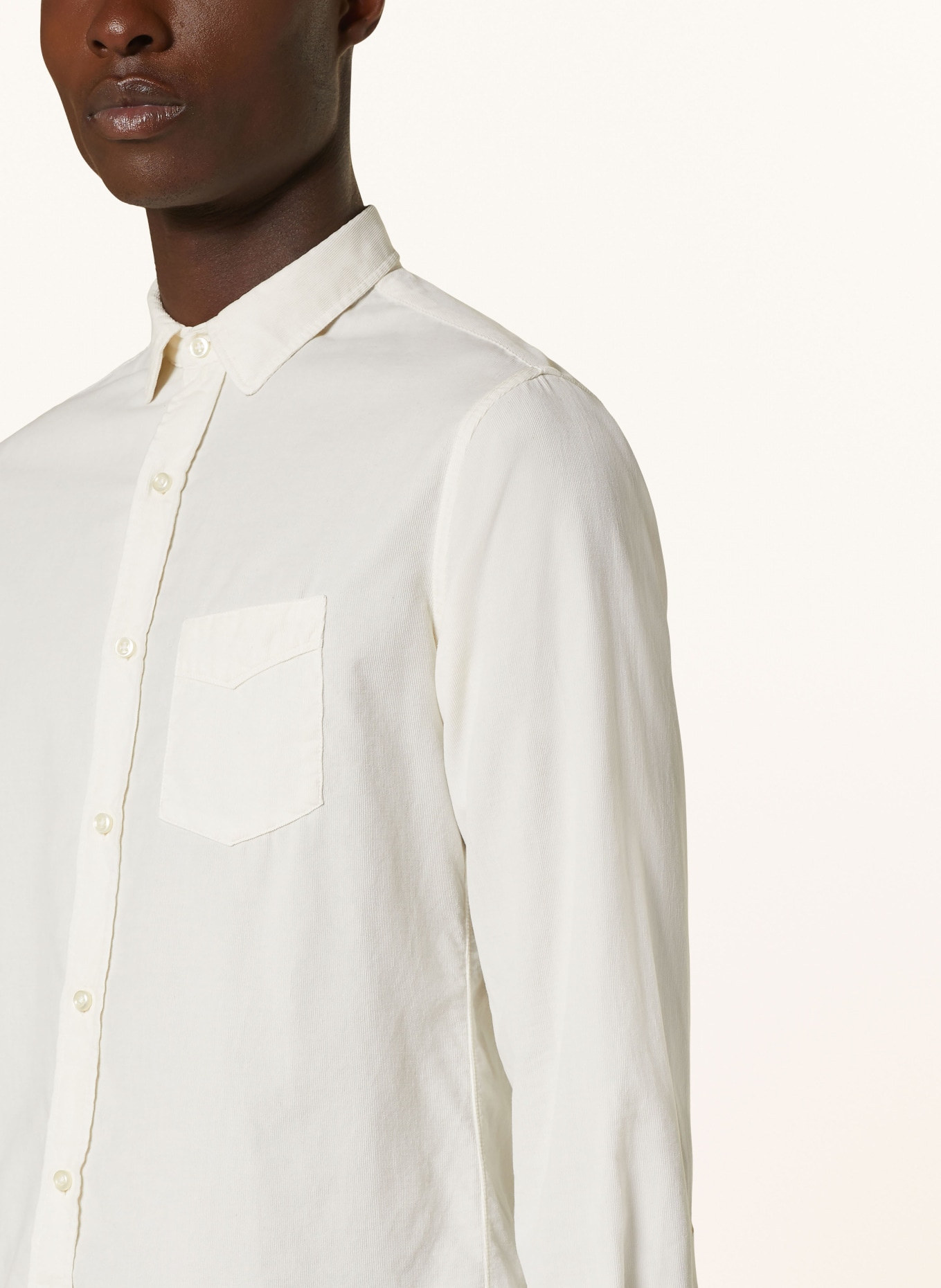 Officine Générale Cordhemd LIPP Slim Fit: ECRU