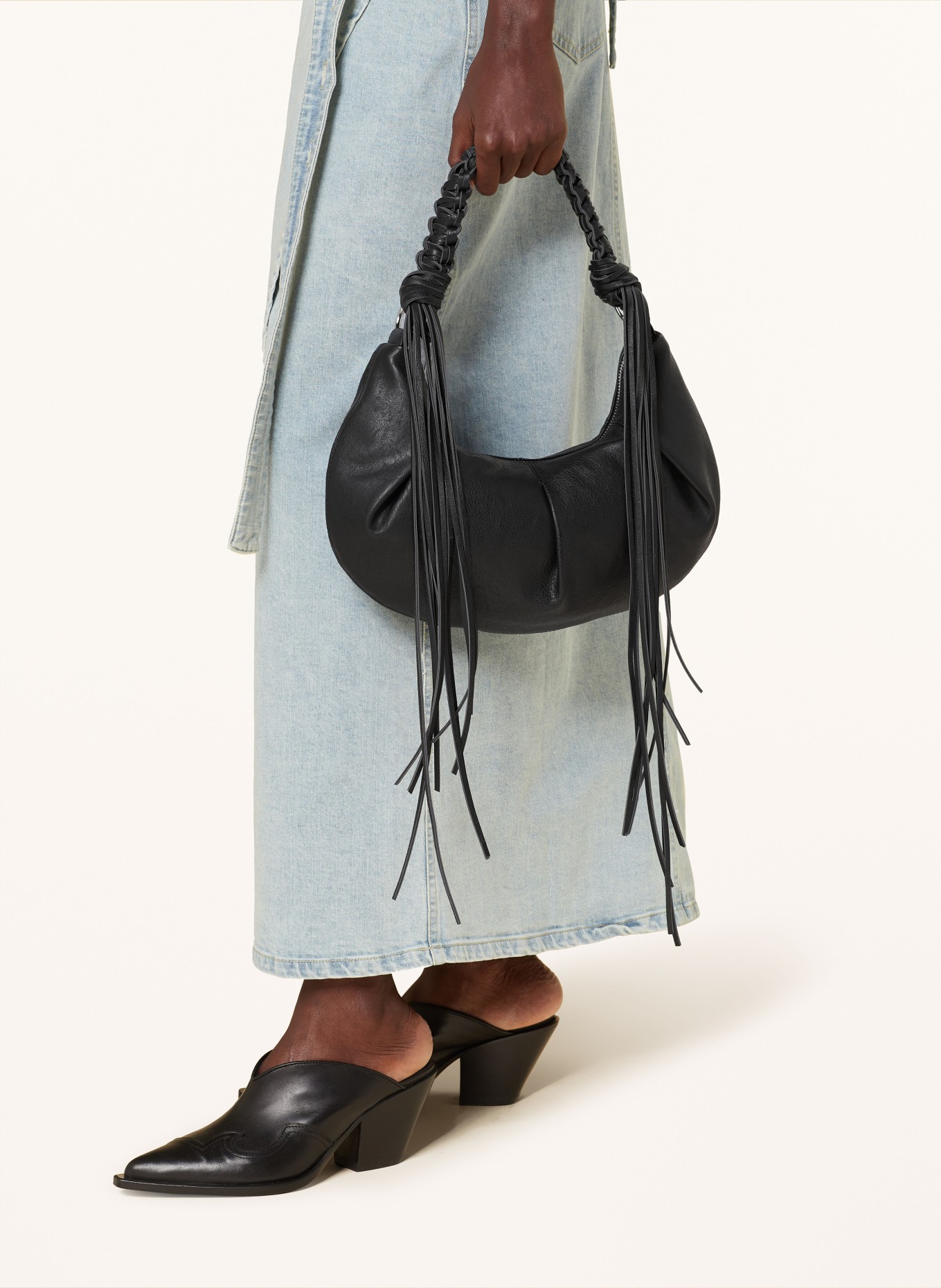 HOLZWEILER Hobo bag COCOON SMALL, Color: BLACK (Image 4)