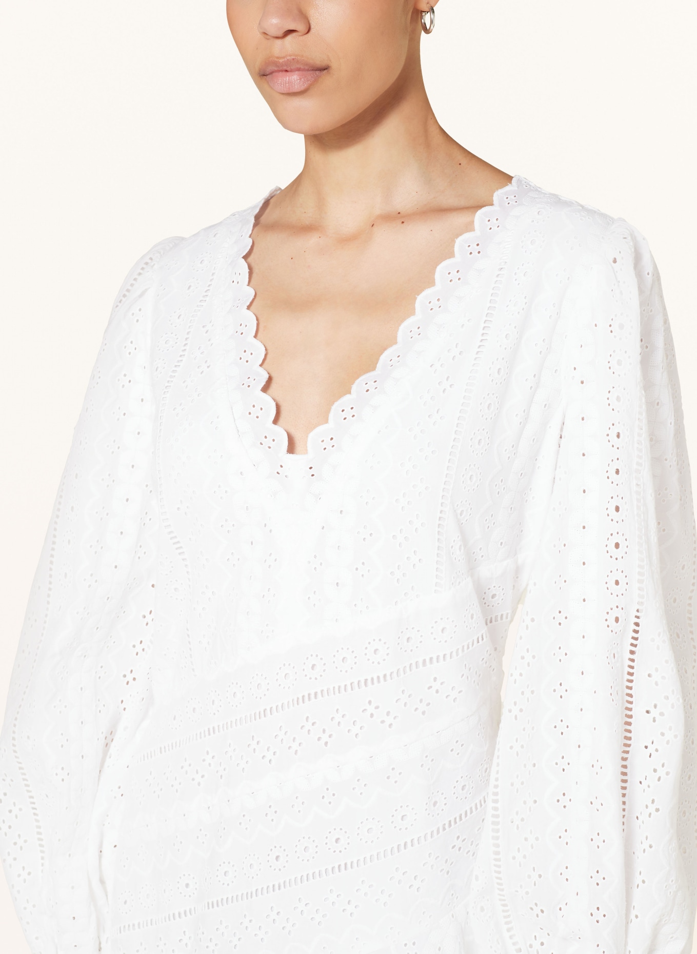 ALLSAINTS Dress AVIANA made of broderie anglaise, Color: WHITE (Image 4)