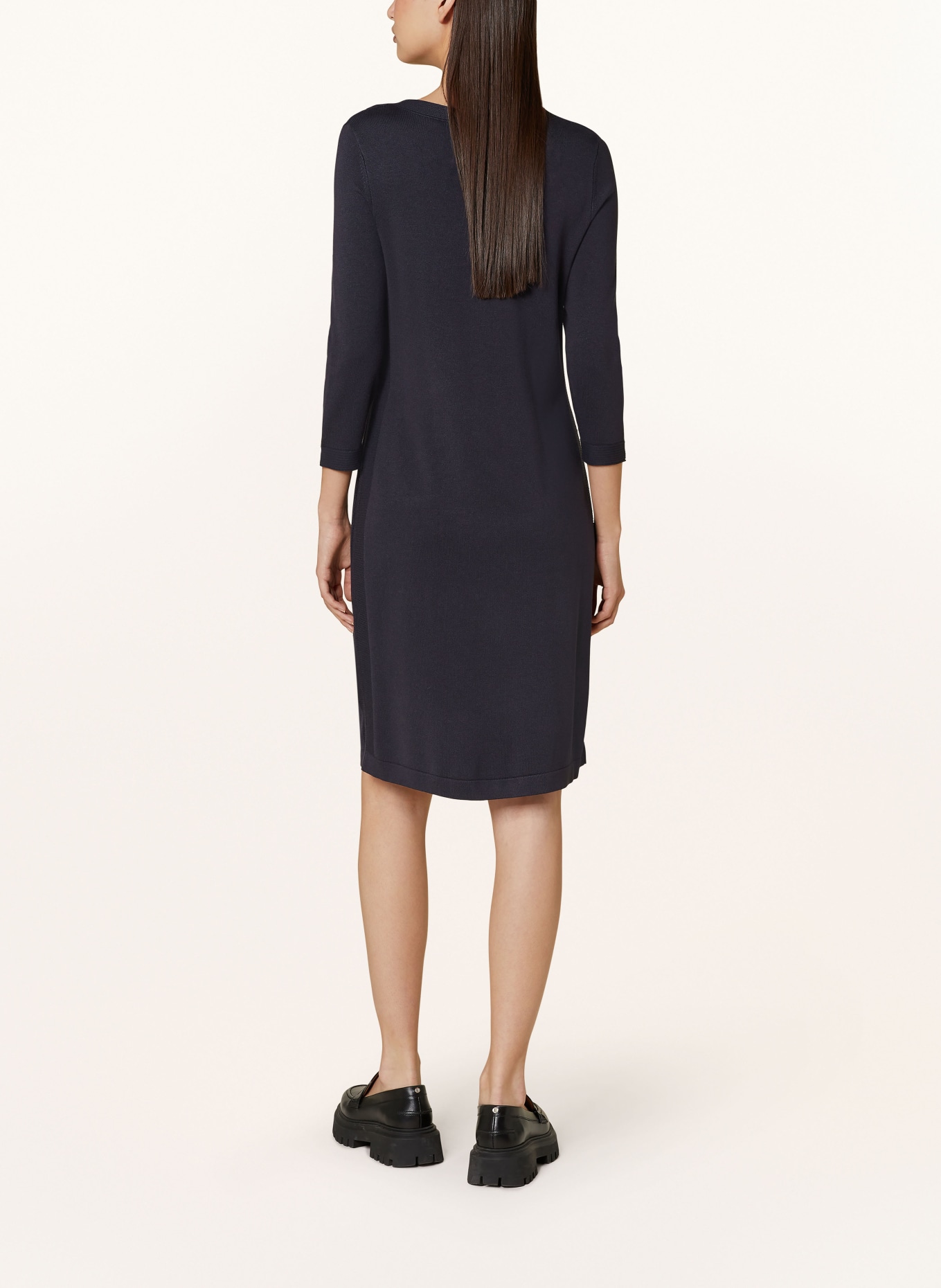 comma Strickkleid mit 3/4-Arm: DUNKELBLAU