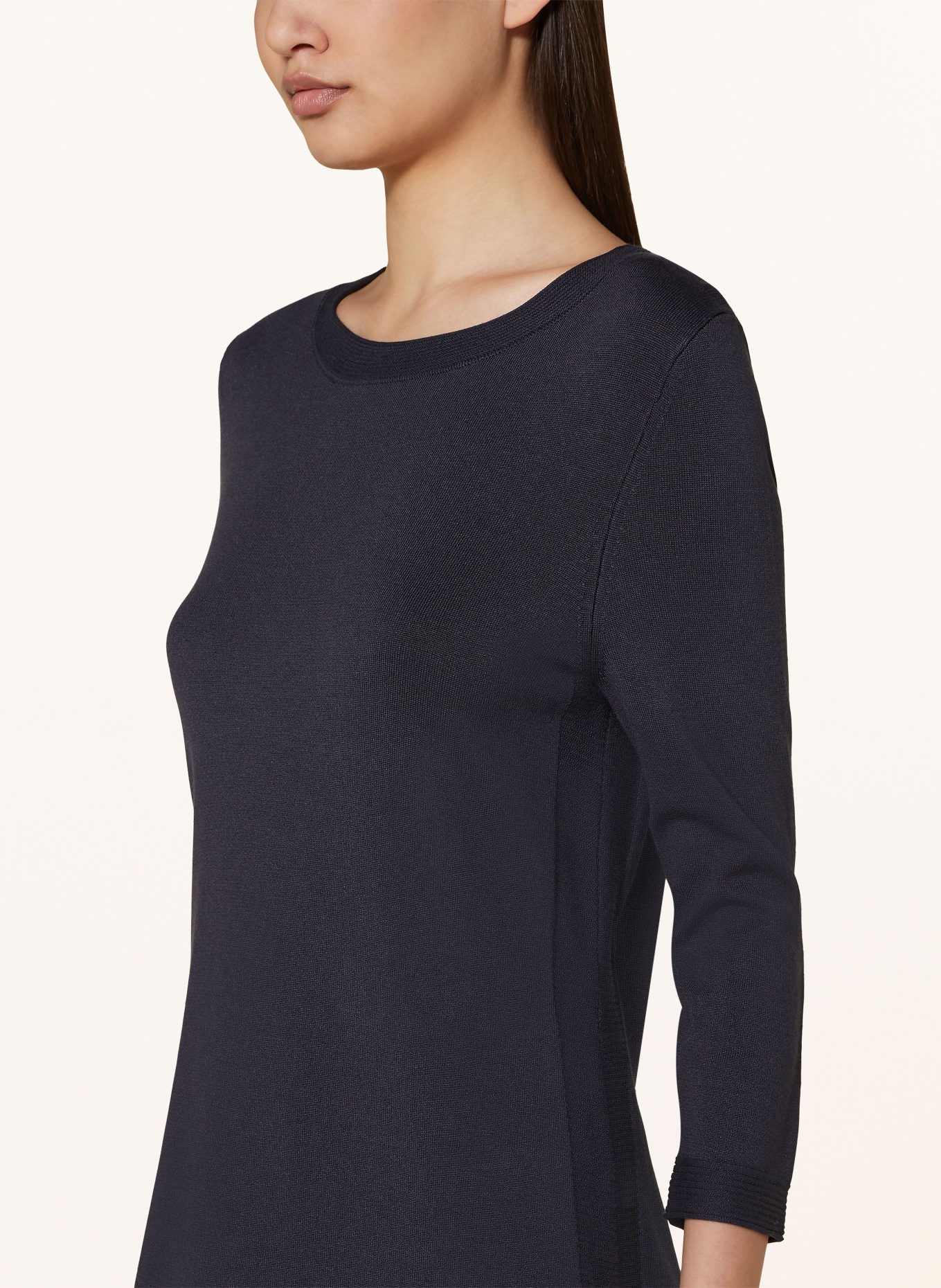 comma Strickkleid mit 3/4-Arm: DUNKELBLAU
