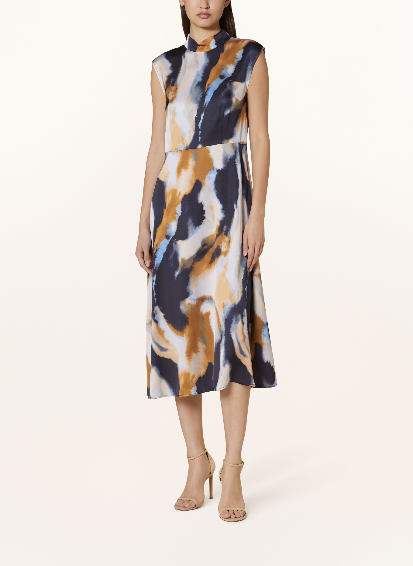comma Dress in dark blue dark yellow light blue