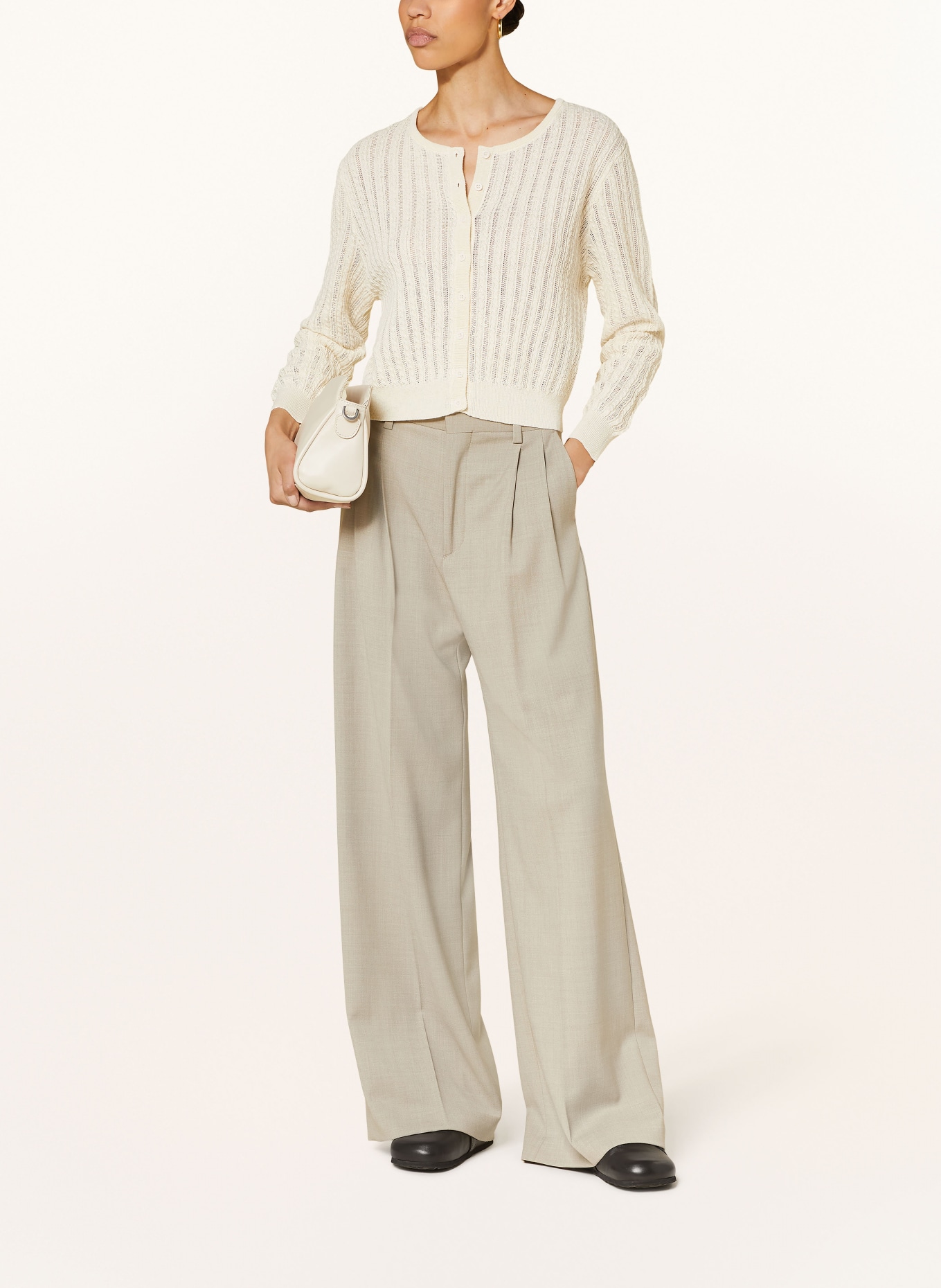 American Vintage Cardigan with linen, Color: ECRU (Image 2)