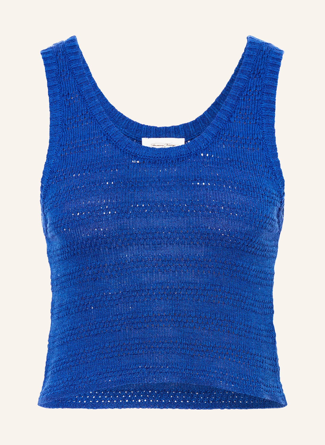 American Vintage Cropped knit top NYAMA, Color: BLUE (Image 1)