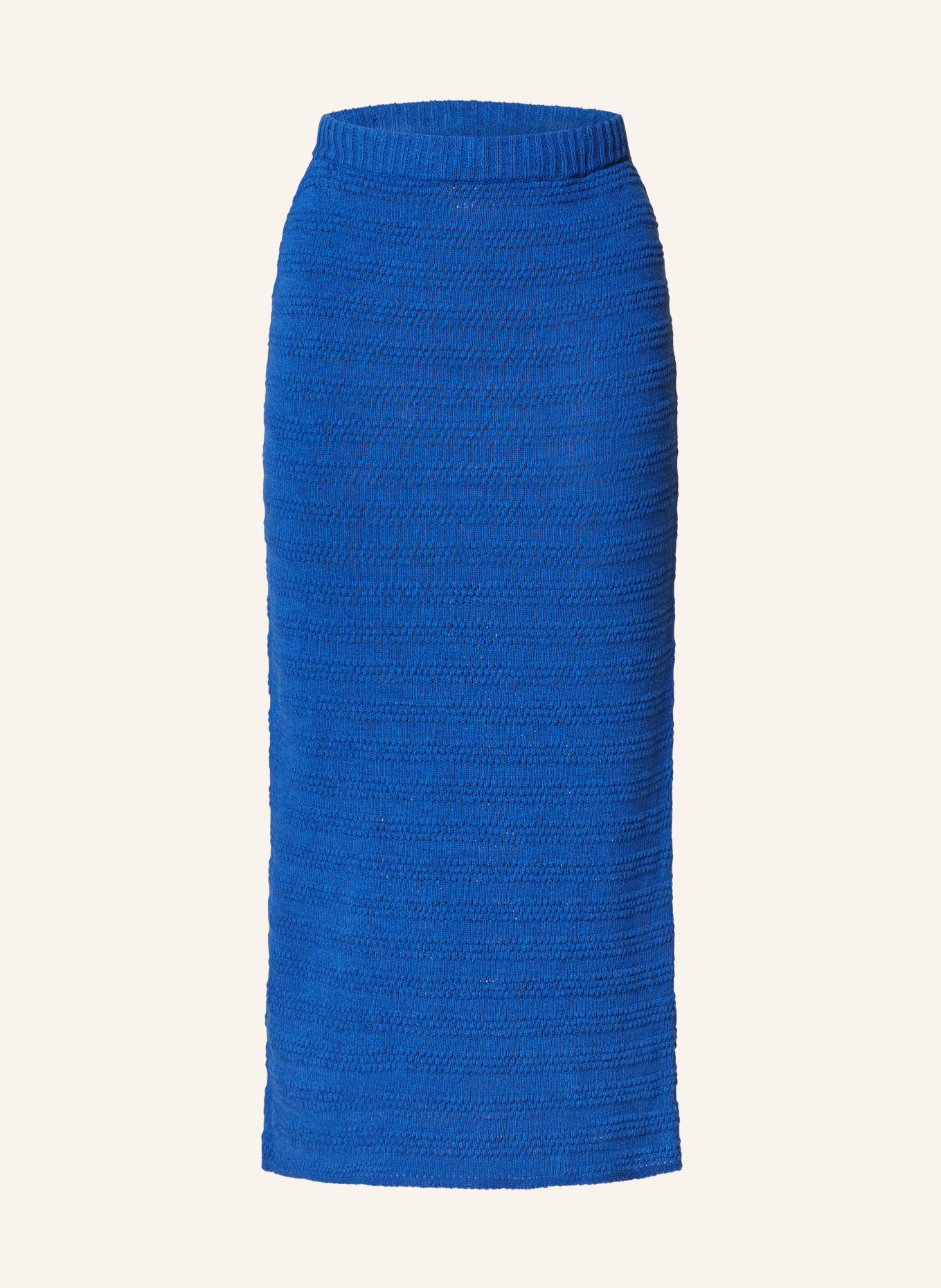 American Vintage Úpletová sukně NYAMA se lnem, Barva: MODRÁ (Obrázek 1)