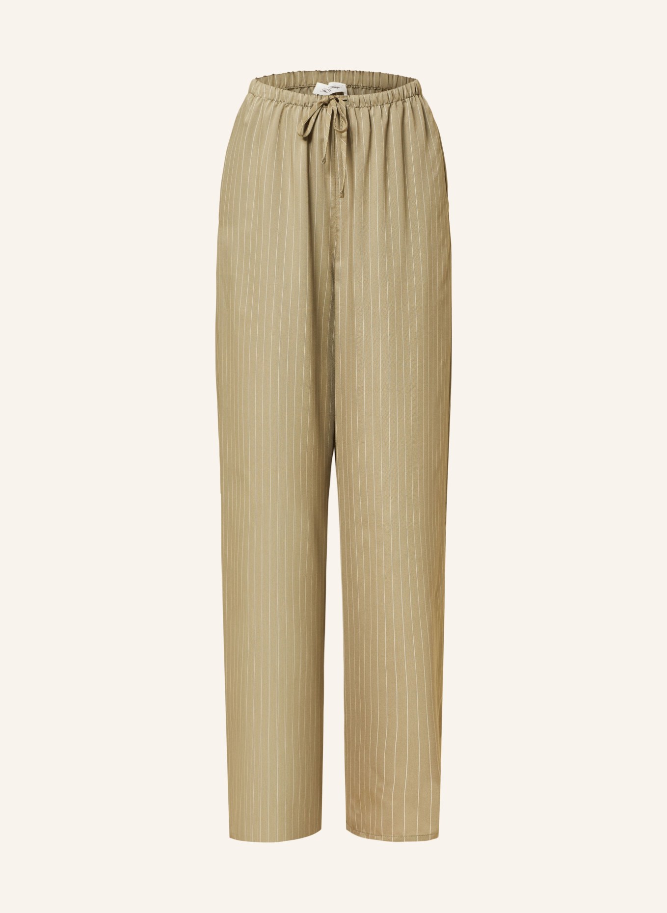 American Vintage Kalhoty OKYROW v joggingovém stylu, Barva: OLIVOVÁ/ BÍLÁ (Obrázek 1)