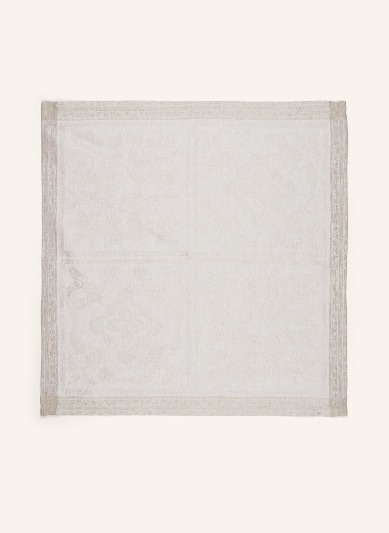 GARNIER-THIEBAUT Set of 4 cloth napkins HARMONIE in linen, Color: TAUPE/ CREAM (Image 2)