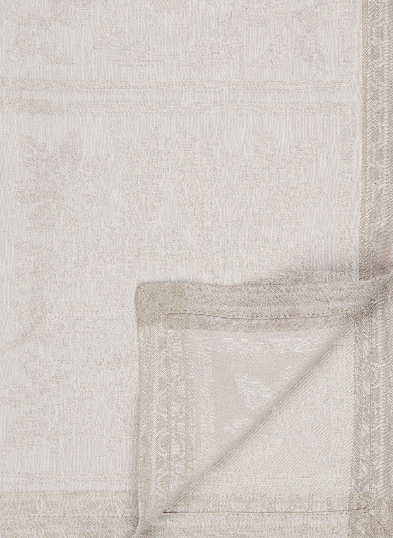 GARNIER-THIEBAUT Set of 4 cloth napkins HARMONIE in linen, Color: TAUPE/ CREAM (Image 3)