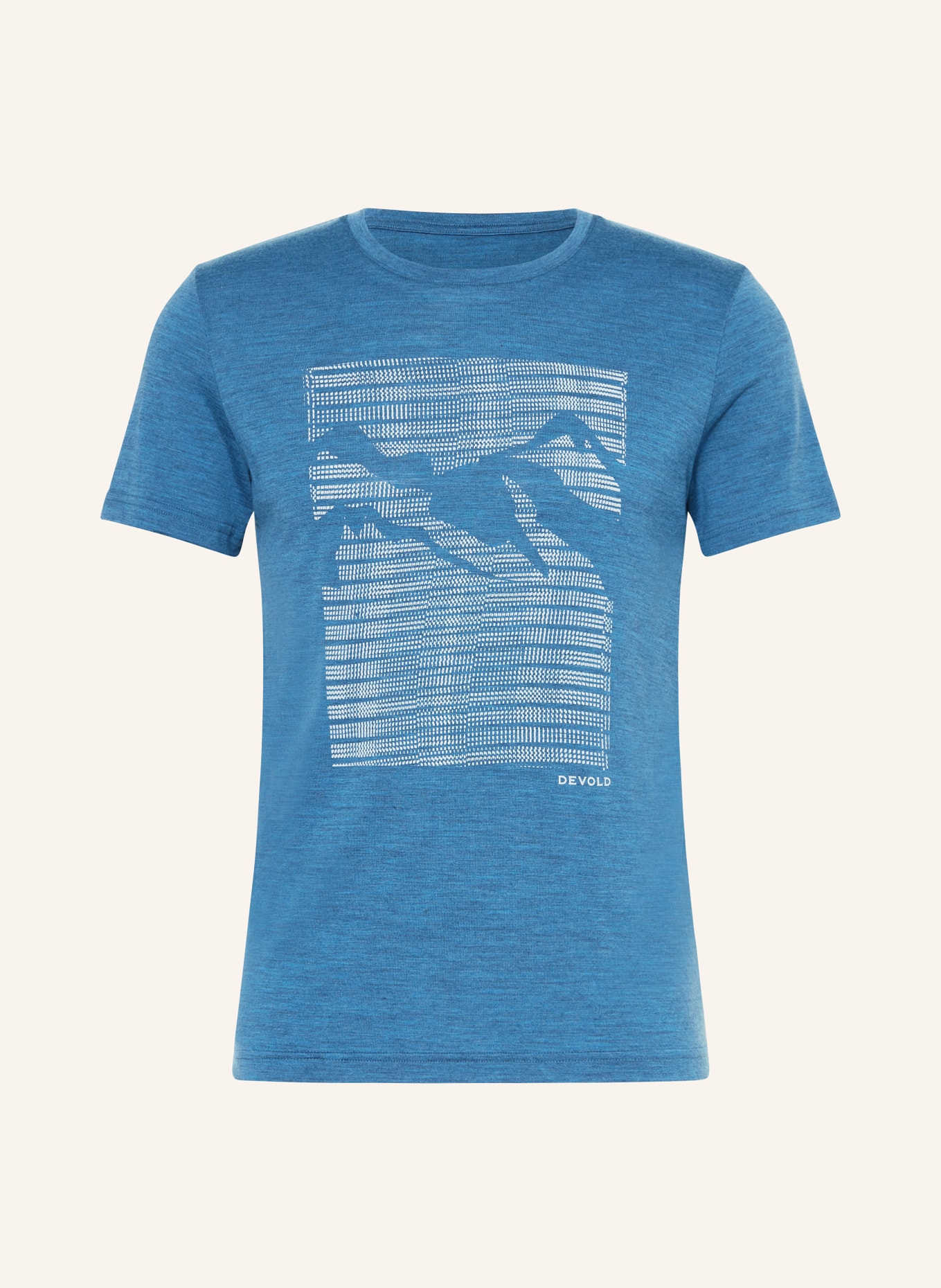 DEVOLD T-shirt HAVTAKA MERINO in merino wool, Color: BLUE/ CREAM (Image 1)