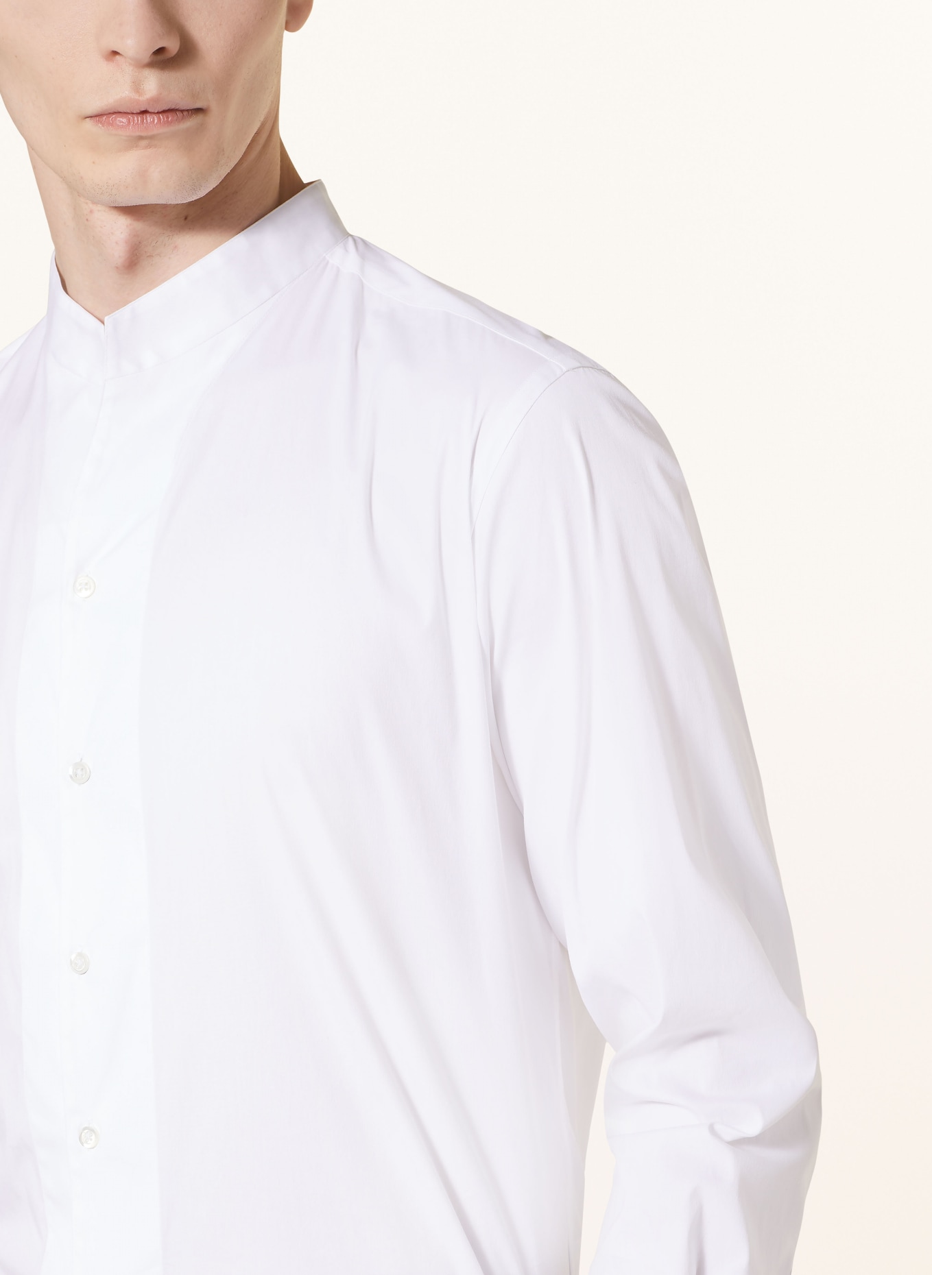 EMPORIO ARMANI Shirt modern fit with stand-up collar, Color: WHITE (Image 4)