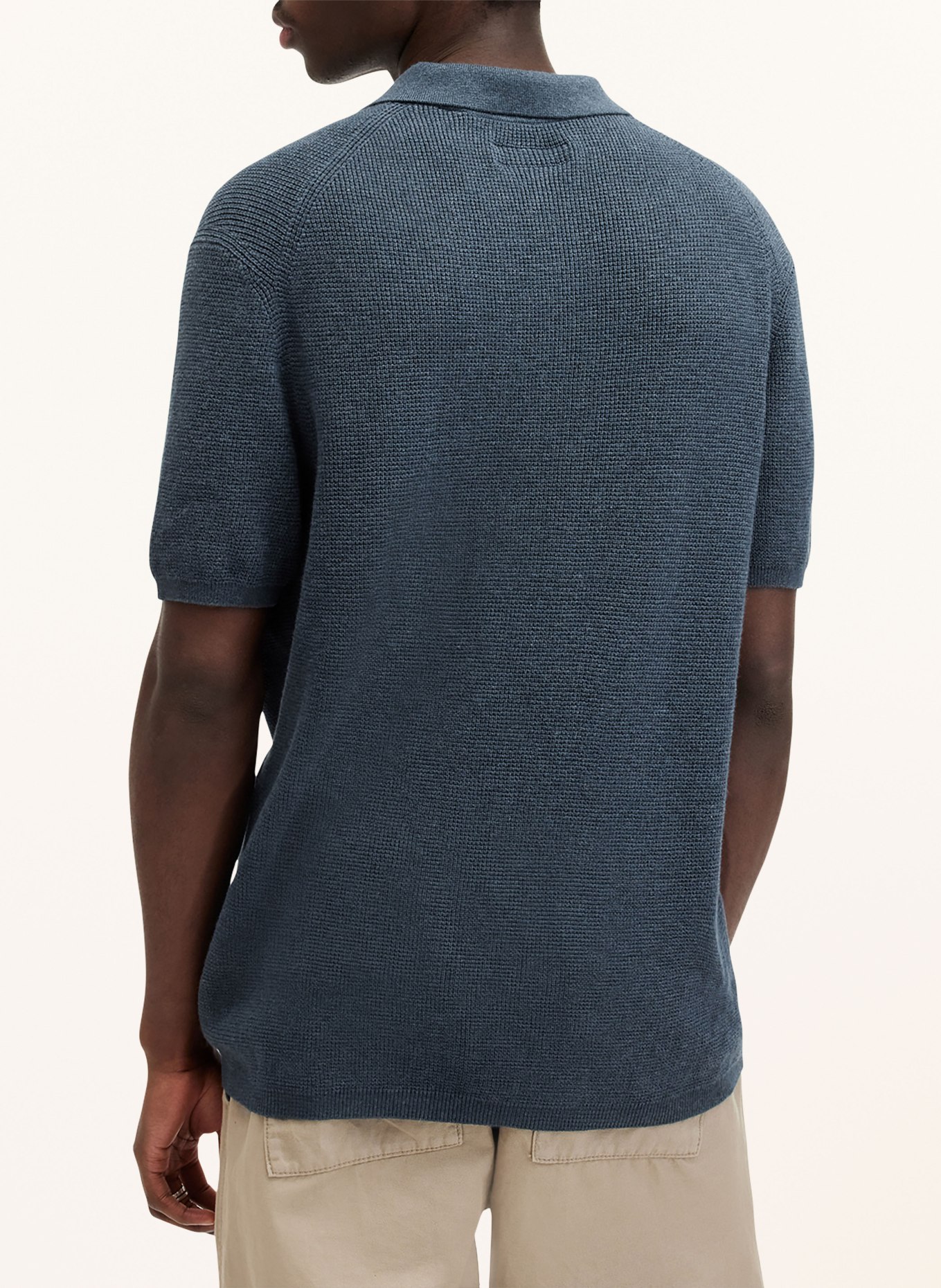 ALLSAINTS Strick-Poloshirt ASPEN, Farbe: DUNKELBLAU (Bild 3)