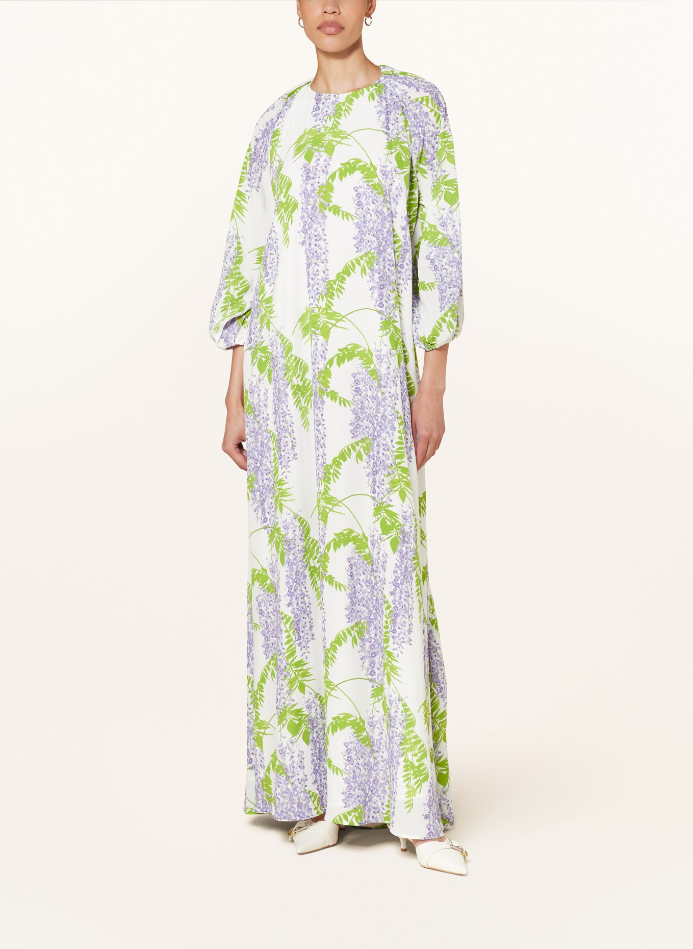 BERNADETTE Dress FRAN, Color: WHITE/ PURPLE/ LIGHT GREEN (Image 2)