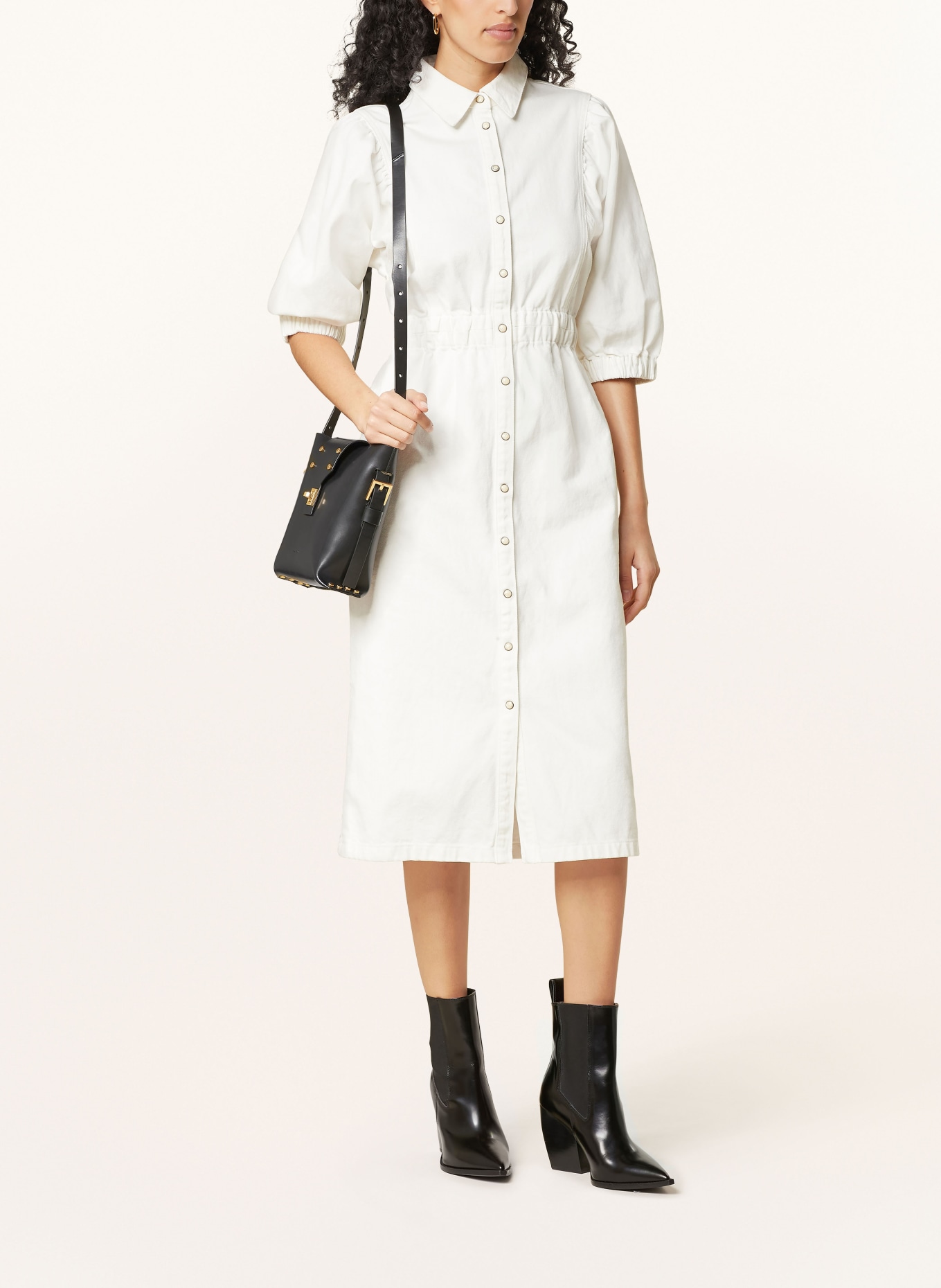 ALLSAINTS Denim dress OSA with 3/4 sleeves, Color: WHITE (Image 2)