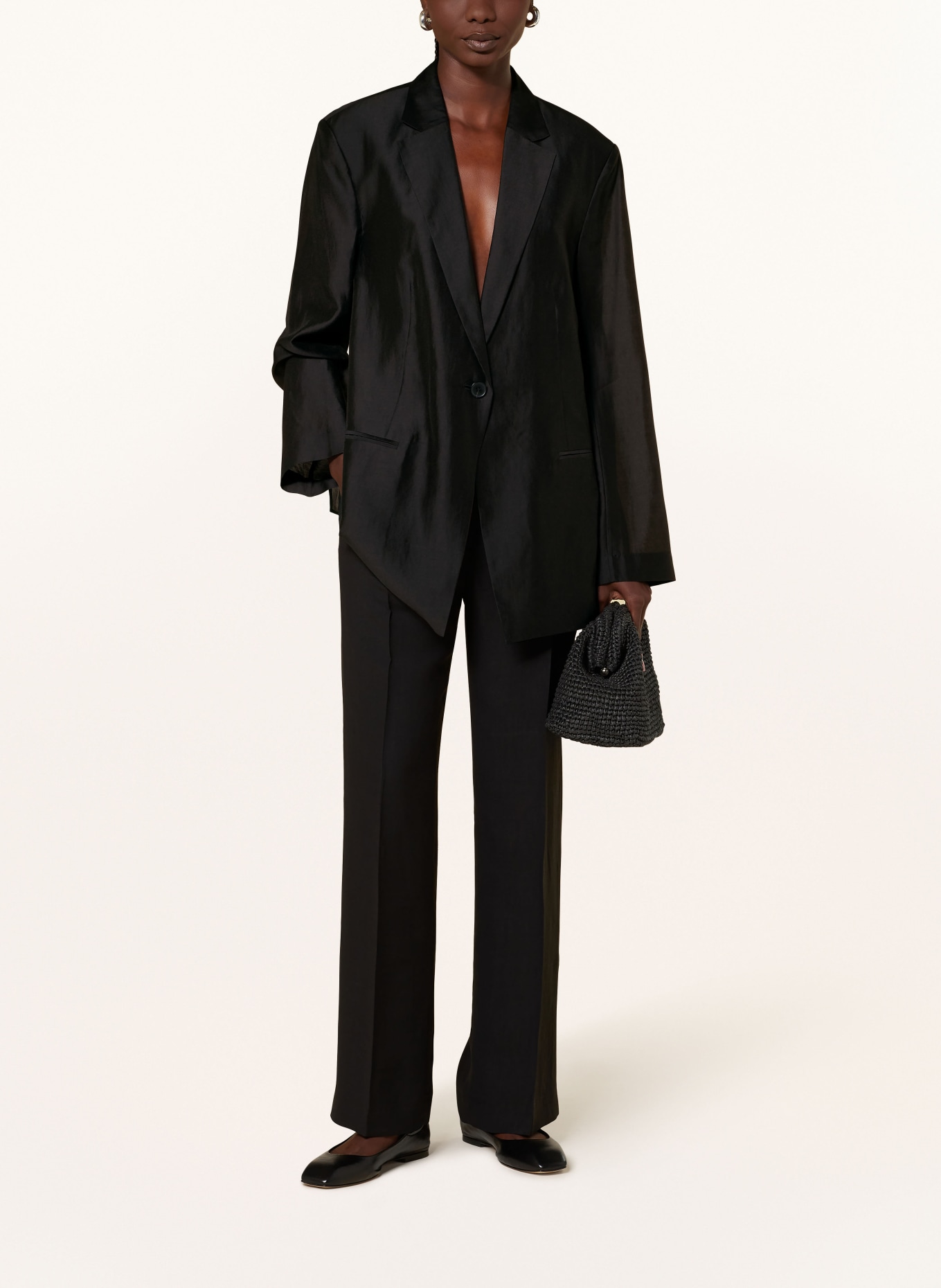 COS Long blazer with cut-out, Color: BLACK (Image 2)