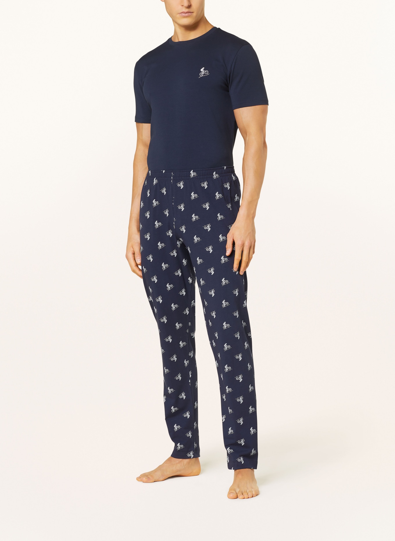 mey Pajama pants, Color: DARK BLUE/ WHITE (Image 2)