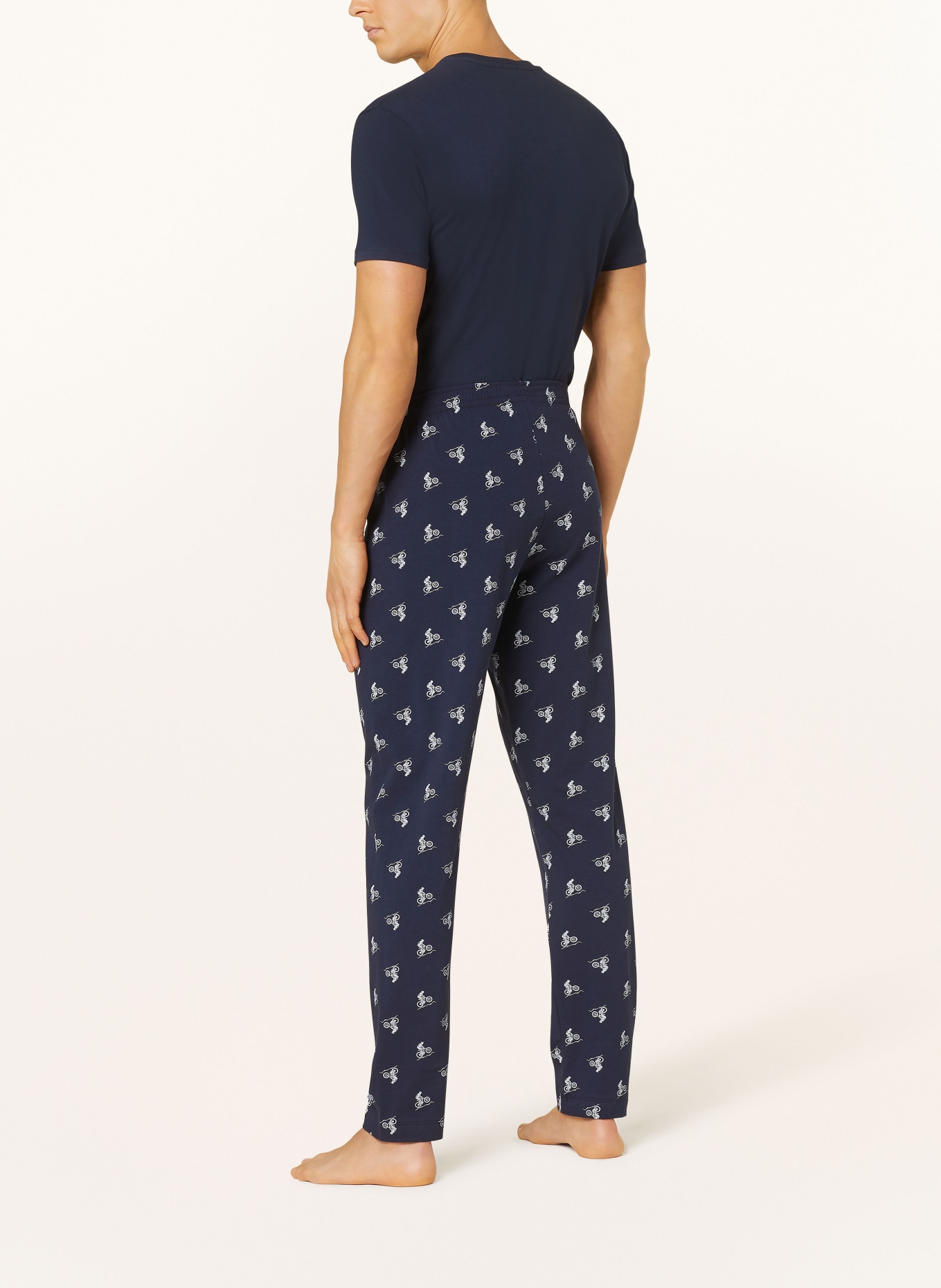 mey Pajama pants, Color: DARK BLUE/ WHITE (Image 3)