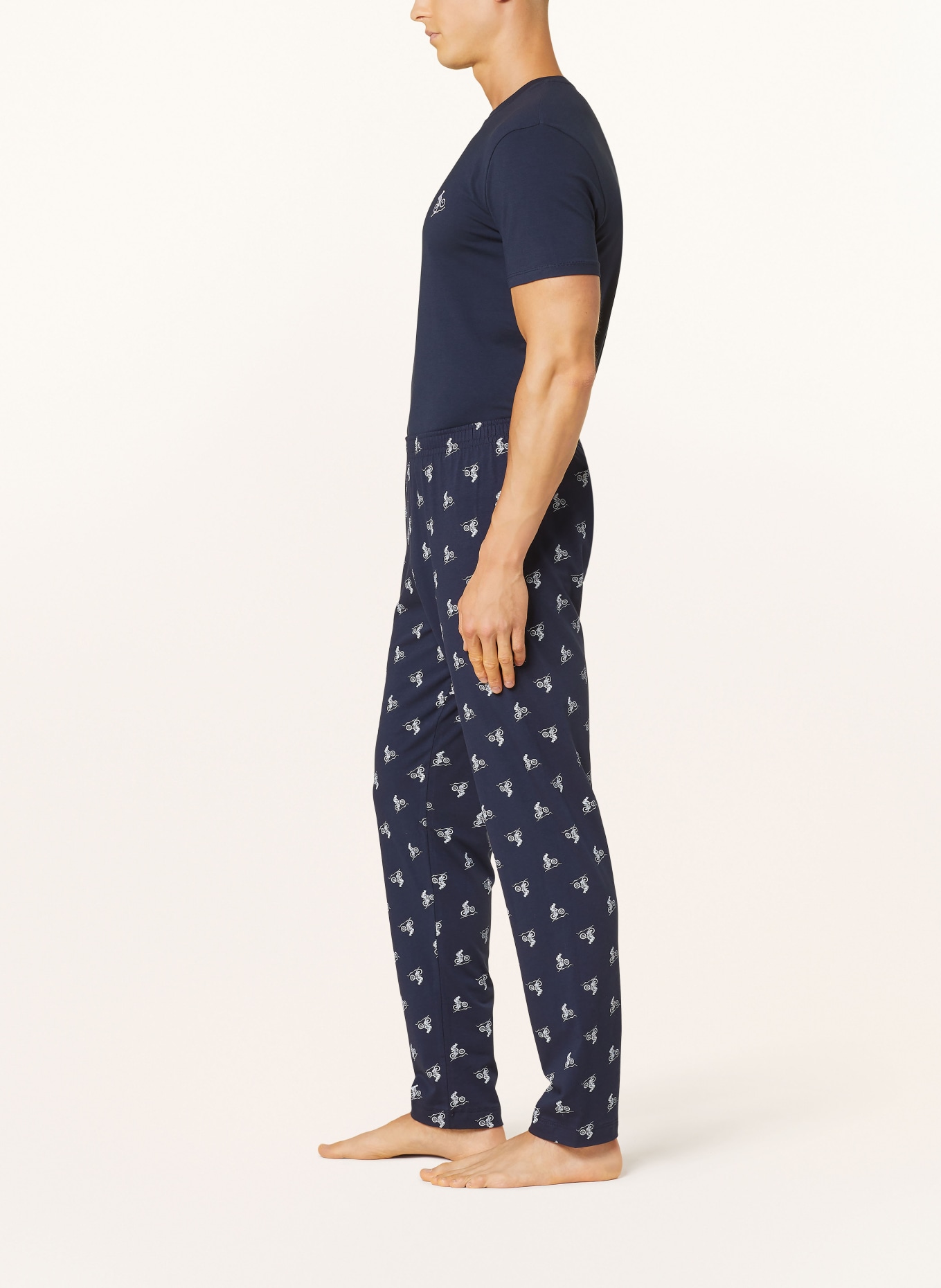 mey Pajama pants, Color: DARK BLUE/ WHITE (Image 4)
