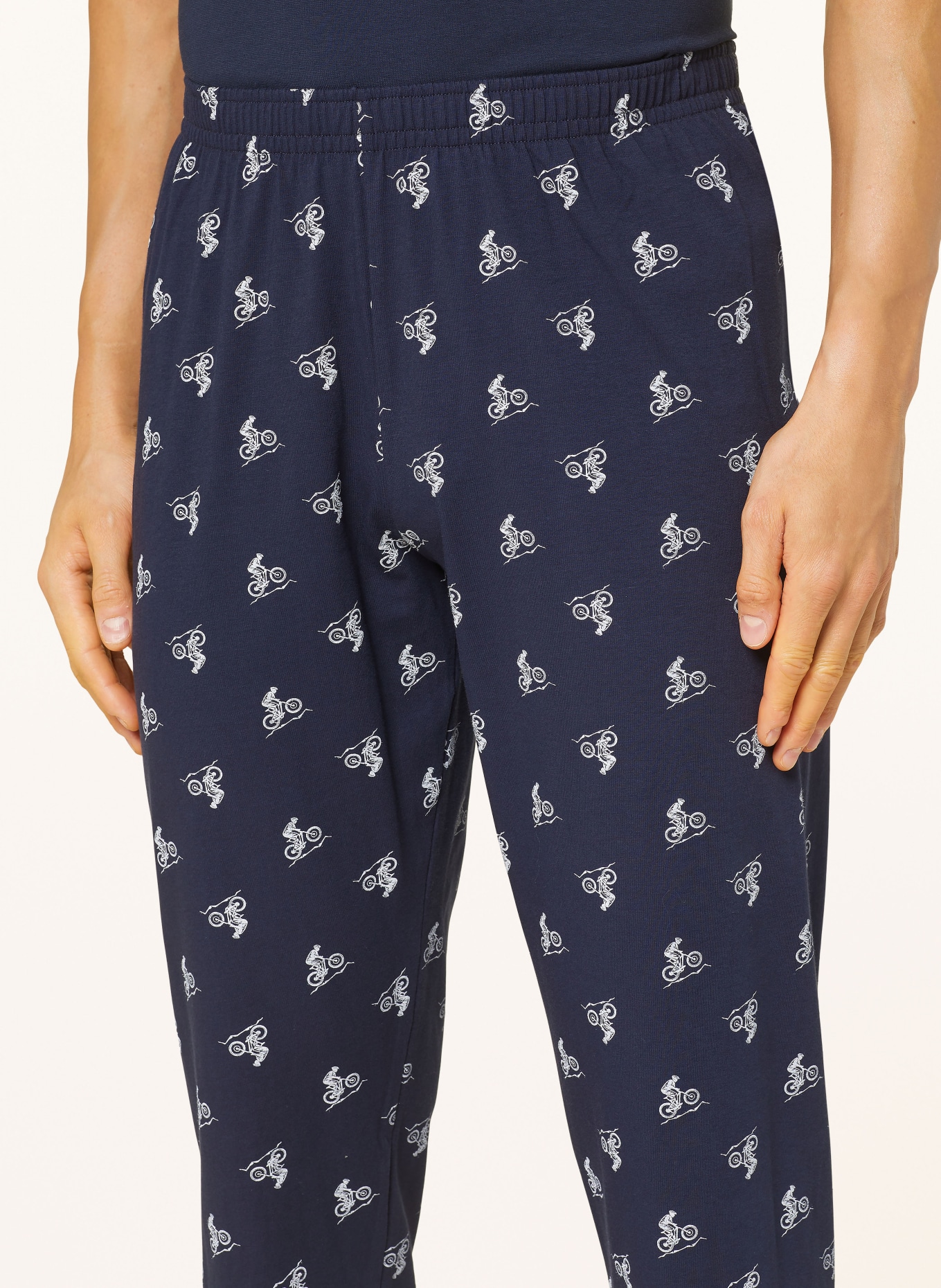 mey Pajama pants, Color: DARK BLUE/ WHITE (Image 5)