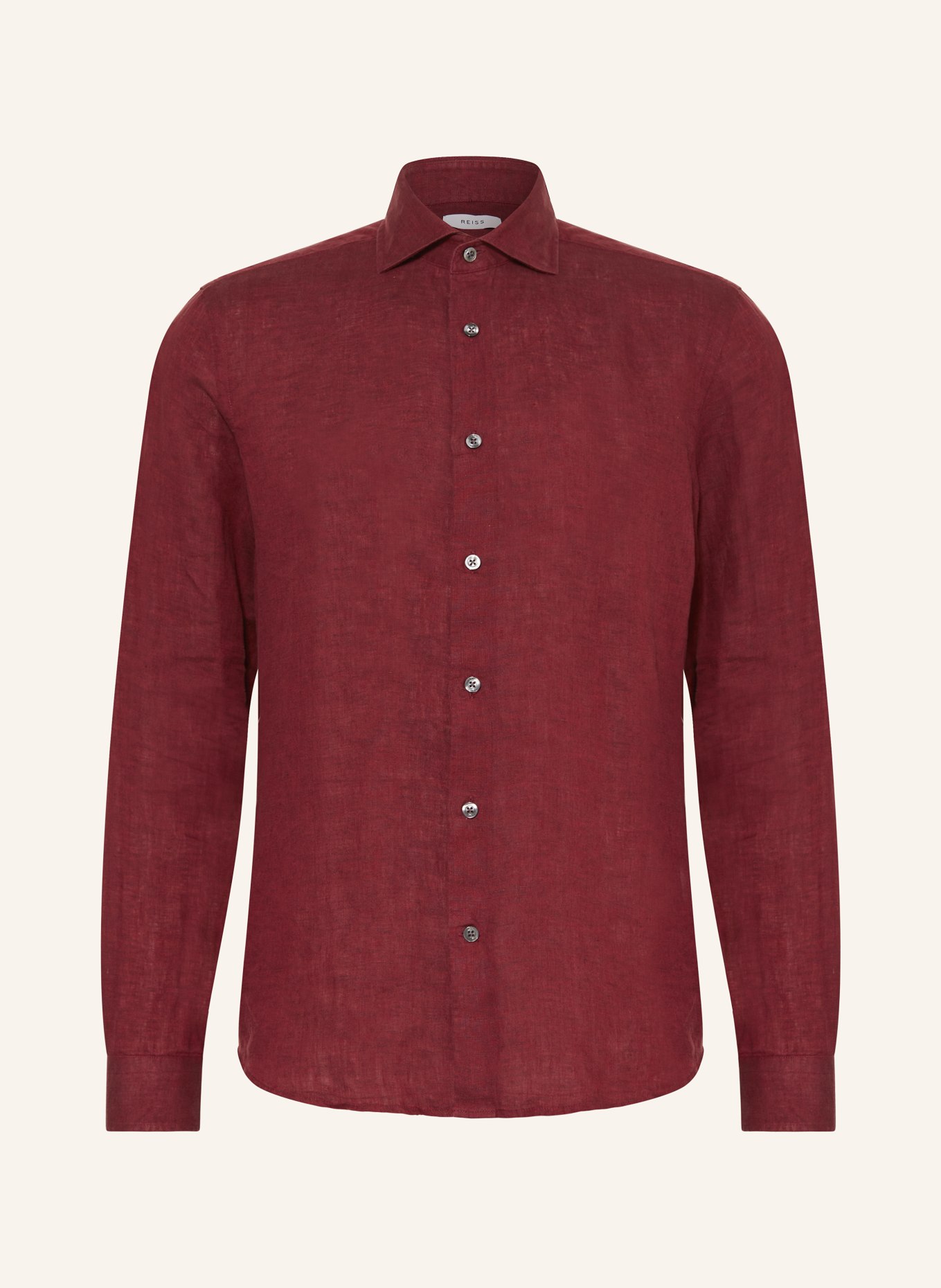 REISS Linen shirt RUBAN Regular Fit, Color: DARK RED (Image 1)