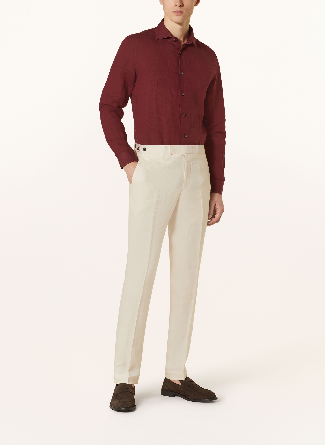 REISS Koszula z lnu RUBAN Regular Fit, Kolor: CIEMNOCZERWONY (Obrazek 2)