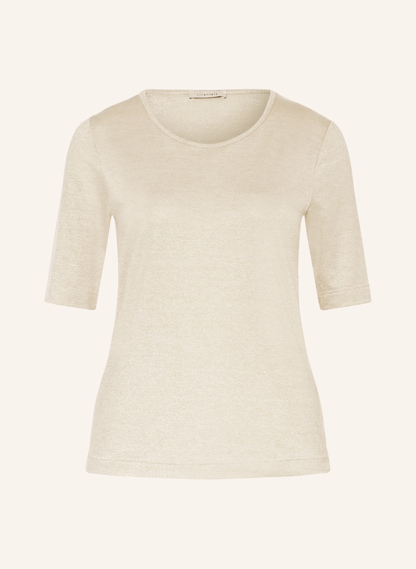 lilienfels T-shirt with glitter thread, Color: BEIGE (Image 1)