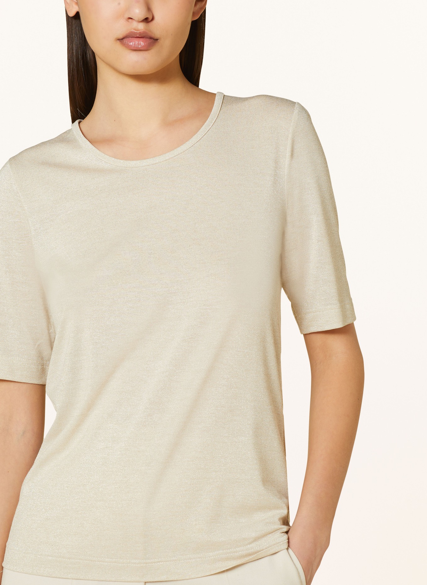 lilienfels T-shirt with glitter thread, Color: BEIGE (Image 4)