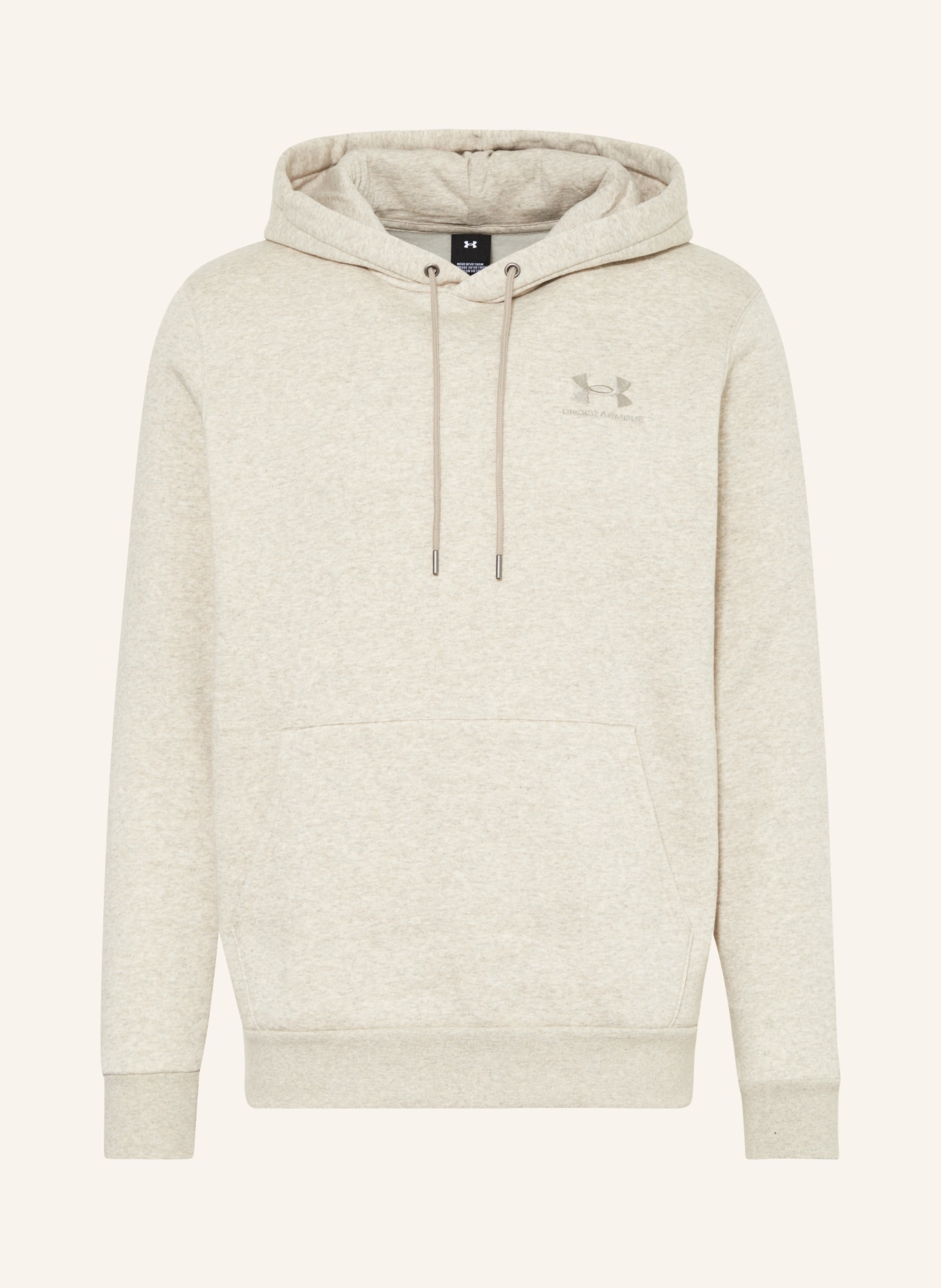 UNDER ARMOUR Fleece hoodie ESSENTIAL, Color: TAUPE (Image 1)