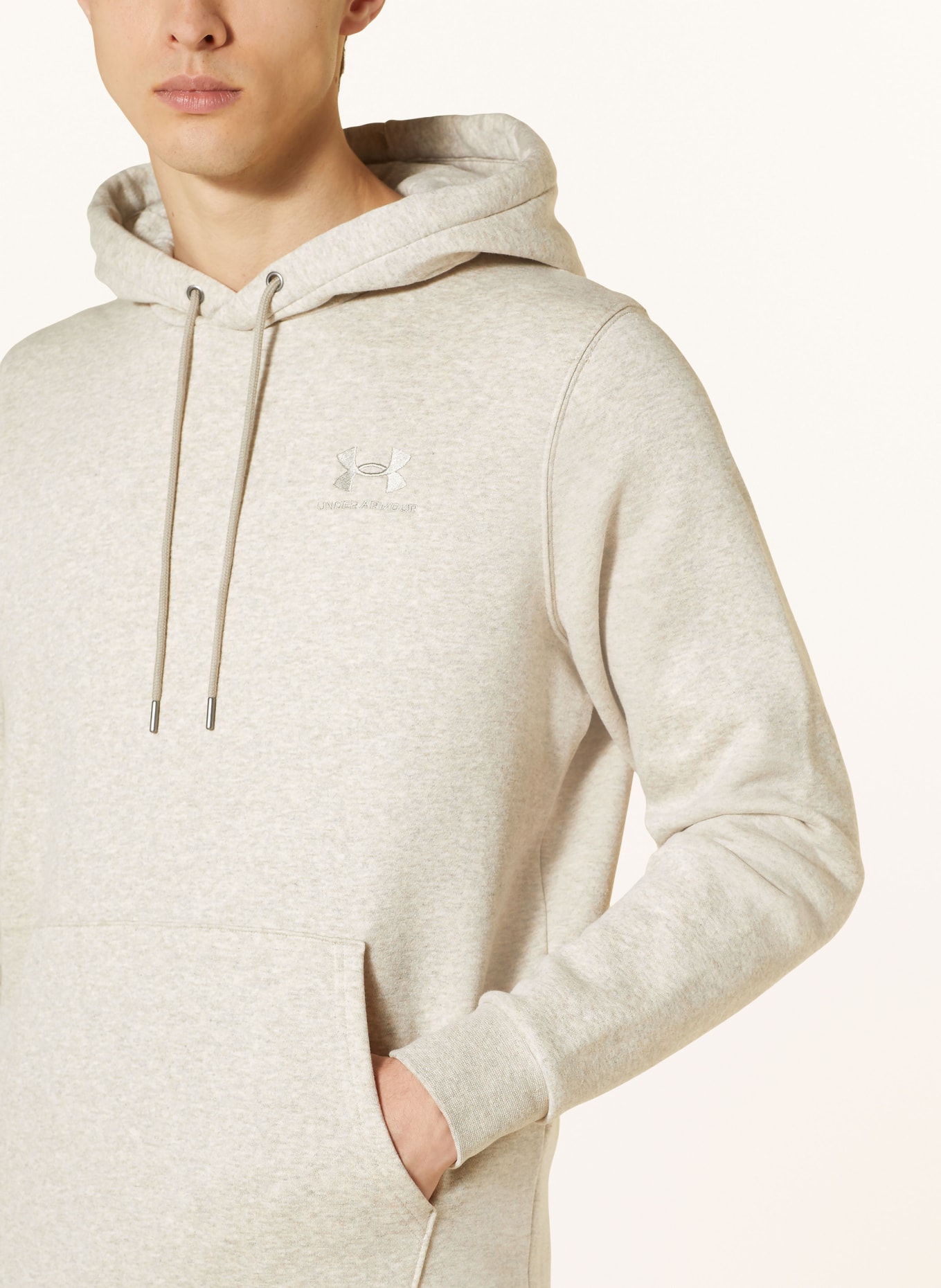 UNDER ARMOUR Fleece hoodie ESSENTIAL, Color: TAUPE (Image 5)