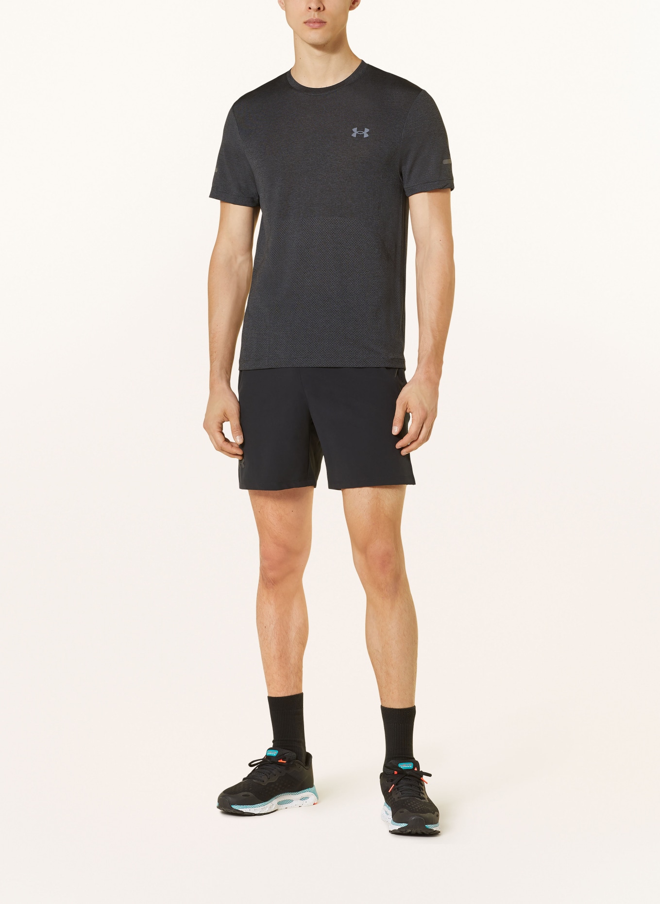 UNDER ARMOUR Running shirt UA SEAMLESS STRIDE, Color: DARK GRAY (Image 2)