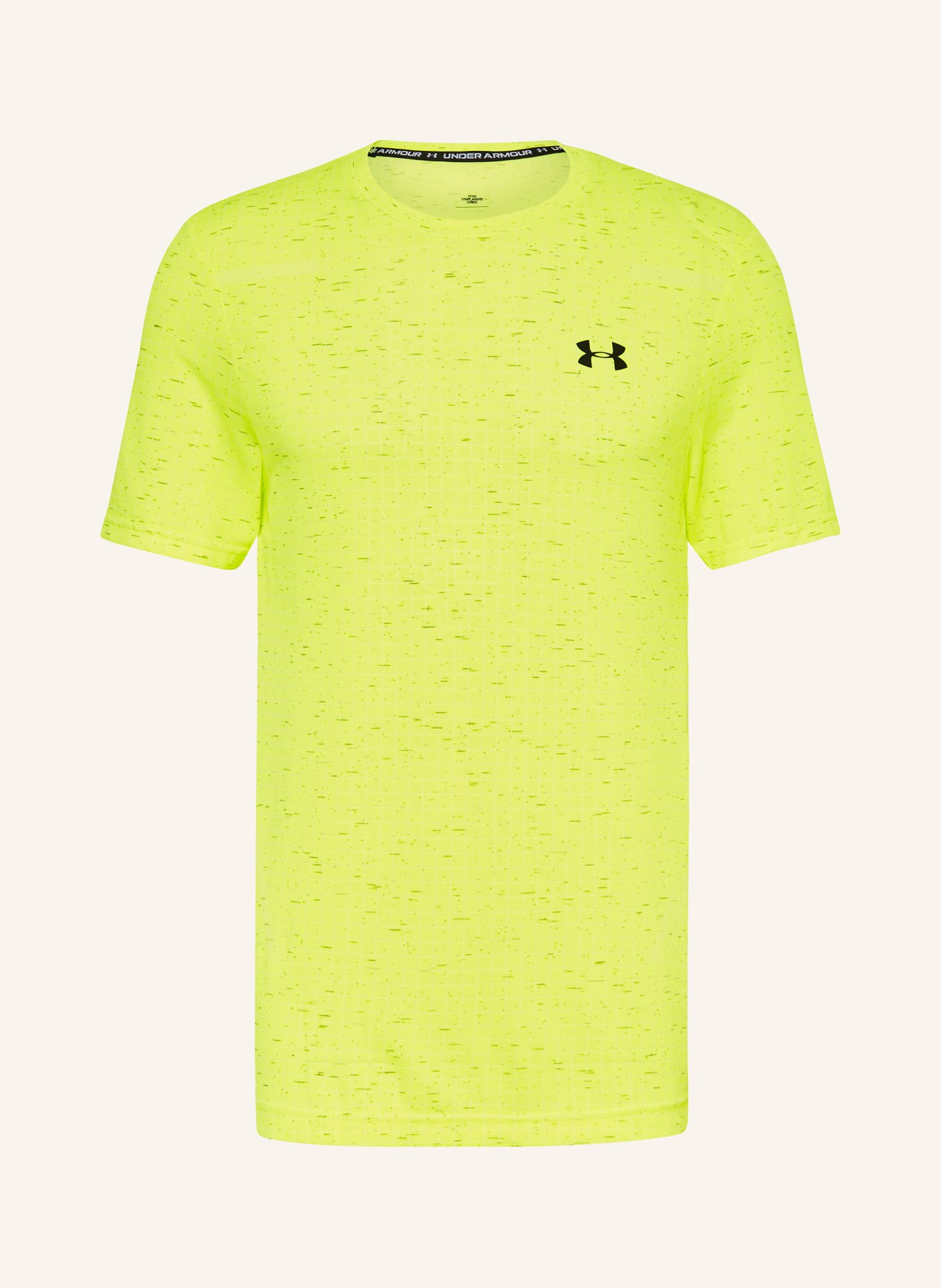 UNDER ARMOUR Long sleeve shirt UA SEAMLESS GRID, Color: NEON YELLOW/ DARK GRAY (Image 1)