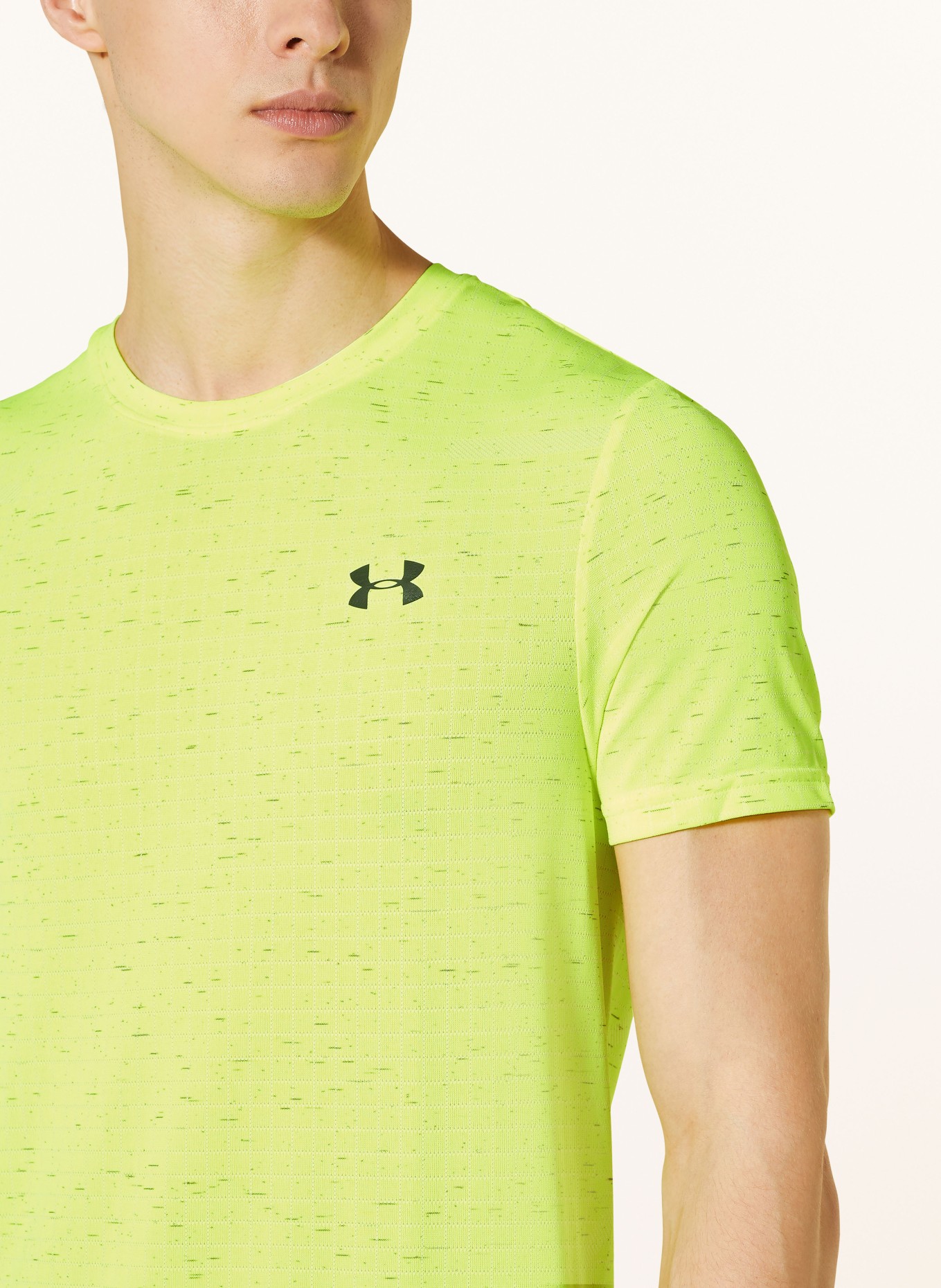 UNDER ARMOUR Long sleeve shirt UA SEAMLESS GRID, Color: NEON YELLOW/ DARK GRAY (Image 4)