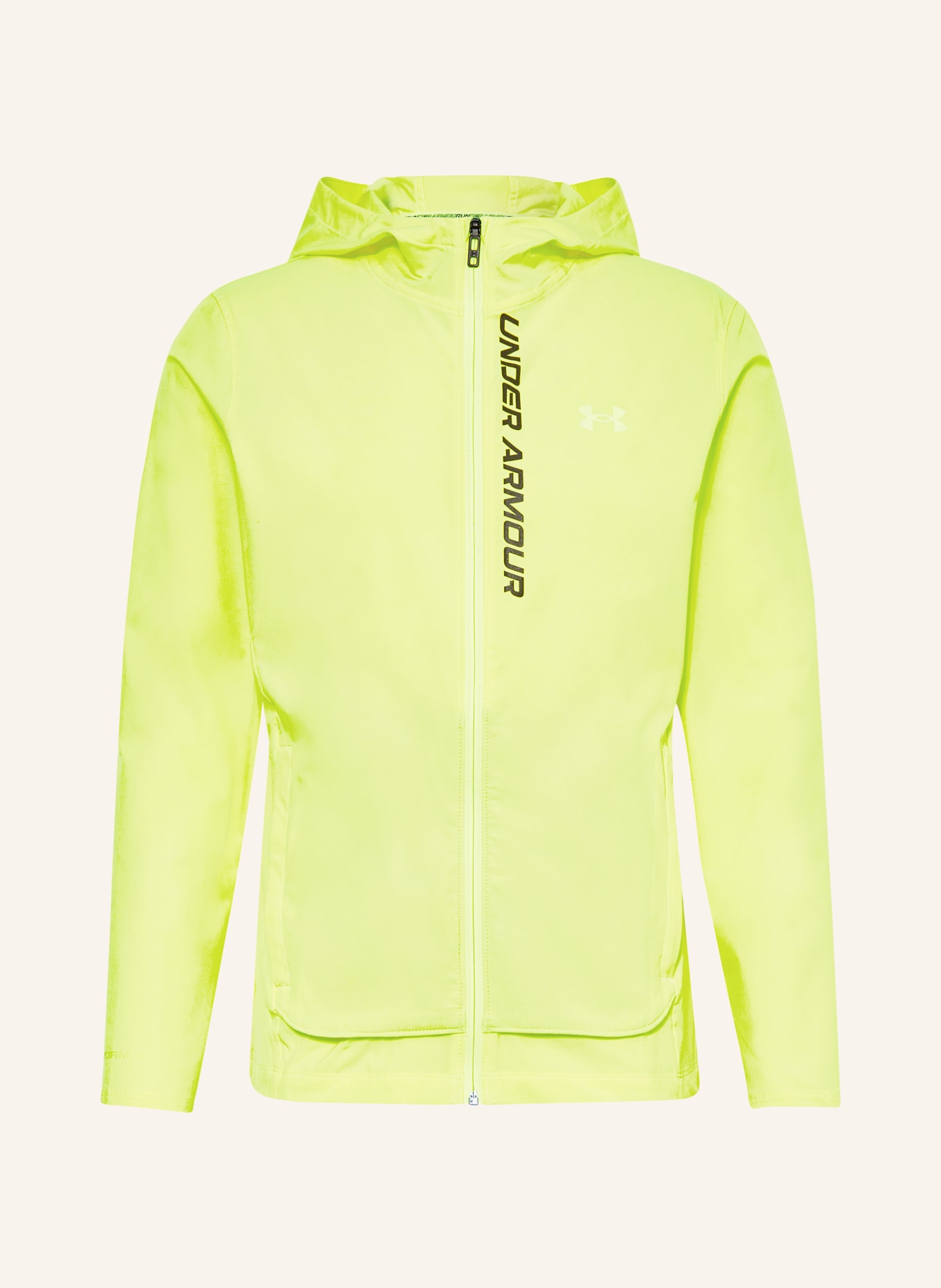 UNDER ARMOUR Running jacket OUTRUN THE STORM, Color: NEON YELLOW (Image 1)
