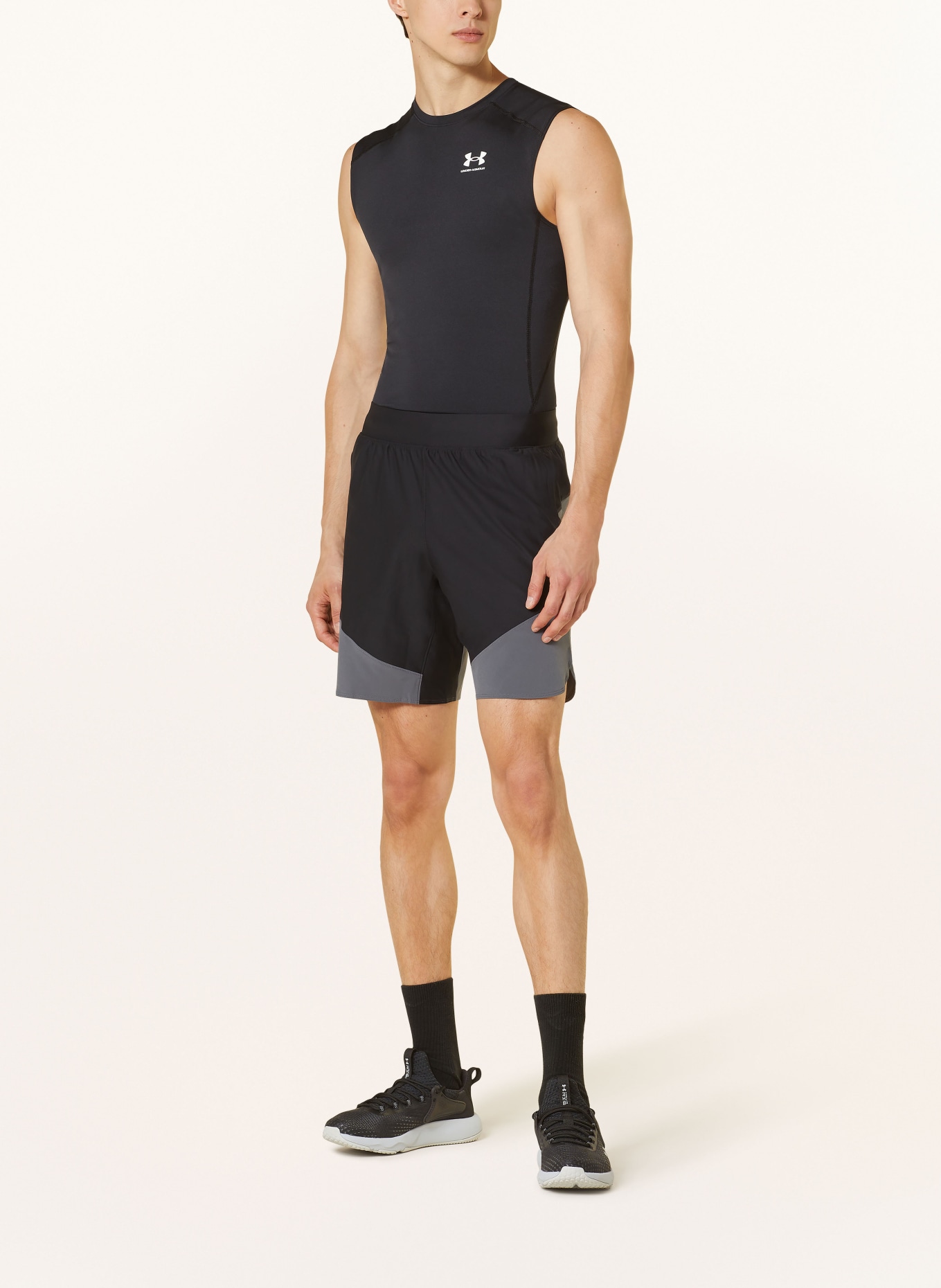 UNDER ARMOUR Running shorts UA VANISH ELITE, Color: BLACK/ GRAY (Image 2)