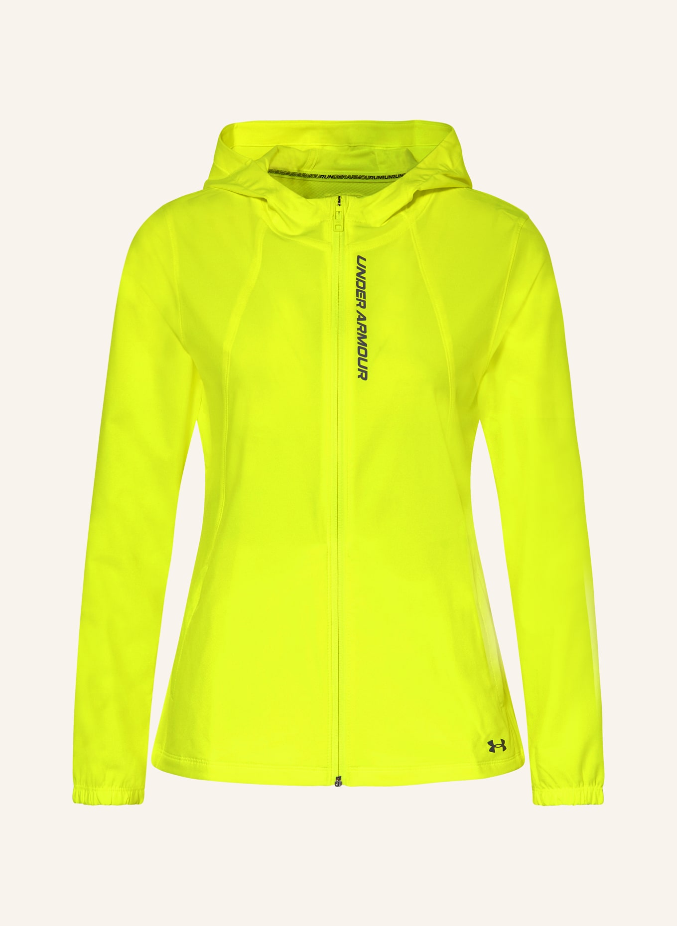 UNDER ARMOUR Running jacket OUTRUN THE STORM, Color: NEON YELLOW (Image 1)