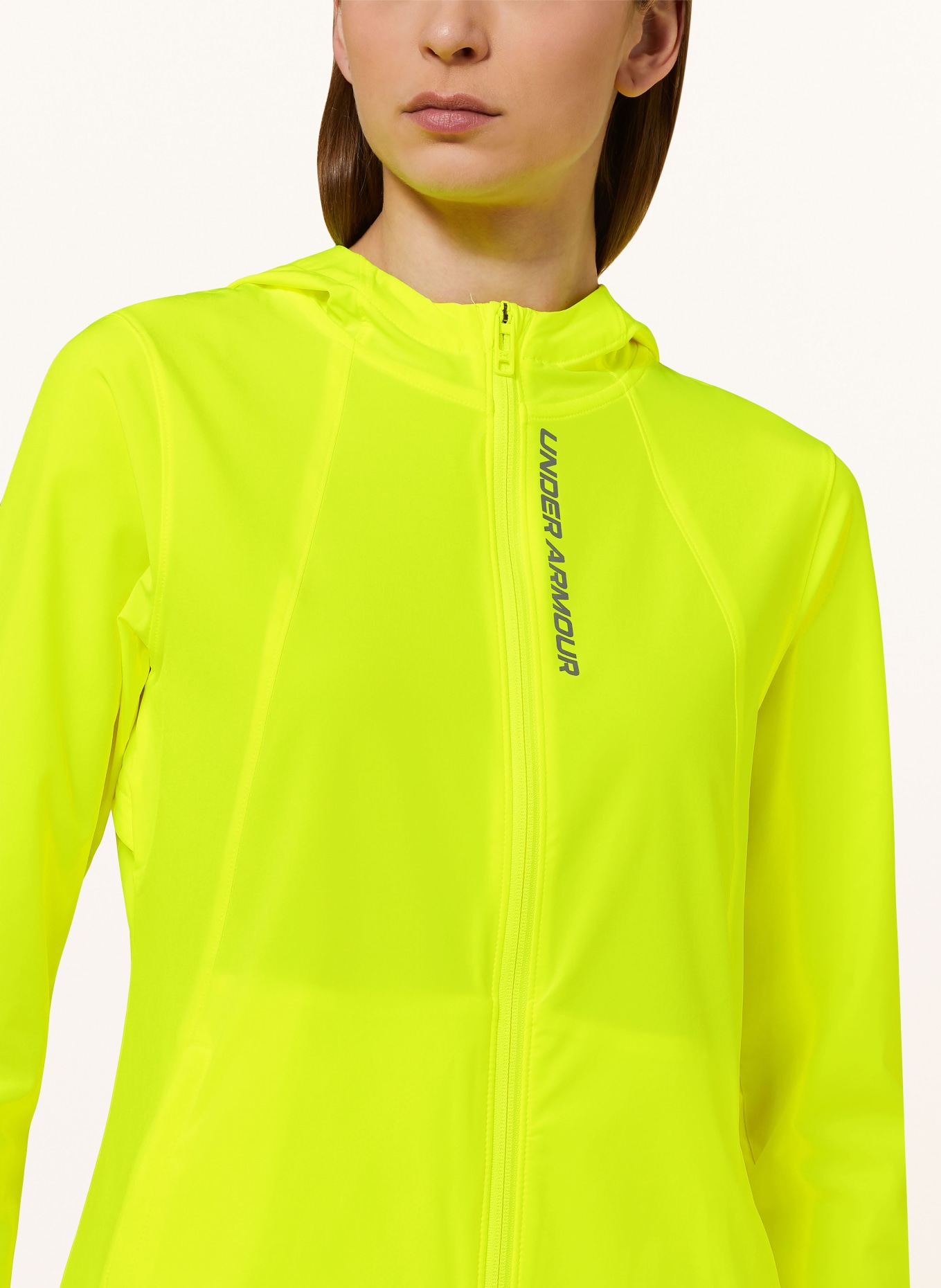UNDER ARMOUR Running jacket OUTRUN THE STORM, Color: NEON YELLOW (Image 5)