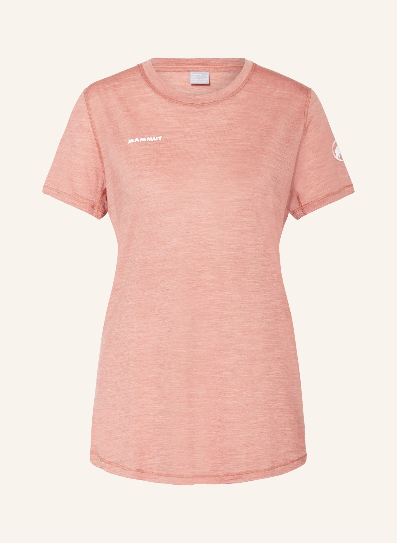 MAMMUT T-shirt TREE WOOL z wełną merino, Kolor: ŁOSOSIOWY (Obrazek 1)