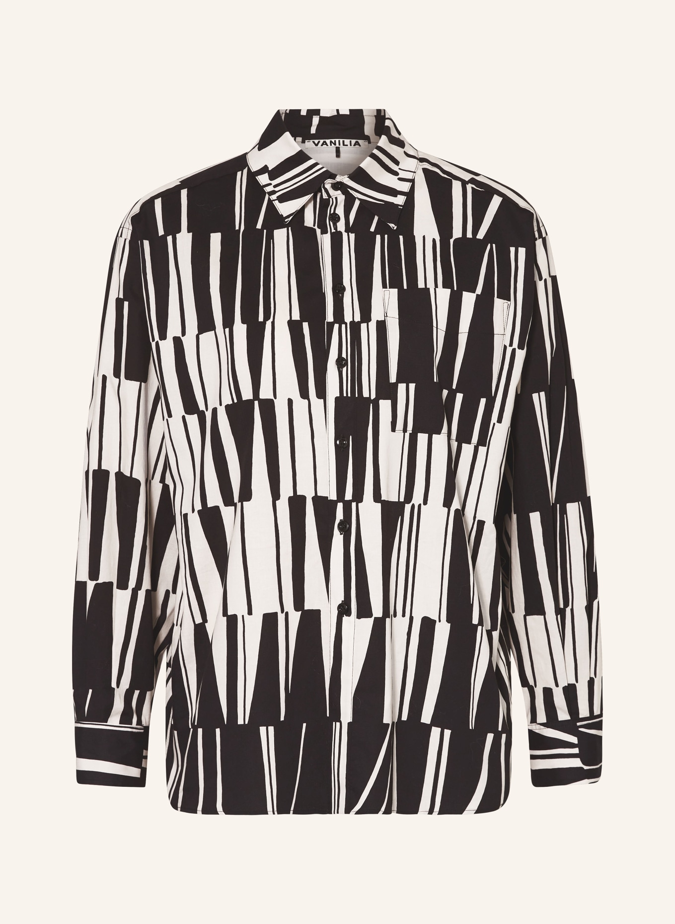 VANILIA Shirt blouse, Color: BLACK/ CREAM (Image 1)