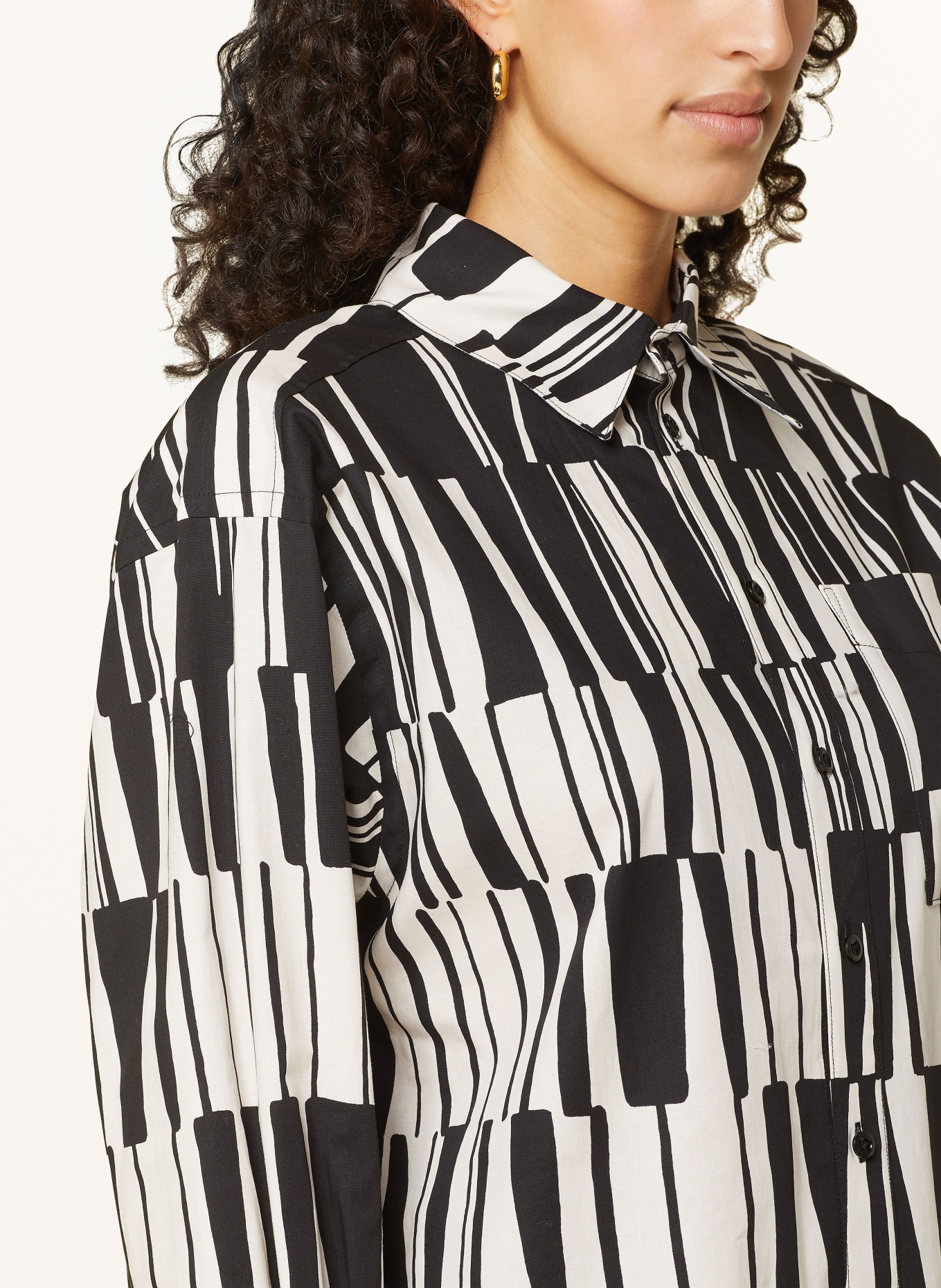 VANILIA Shirt blouse, Color: BLACK/ CREAM (Image 4)