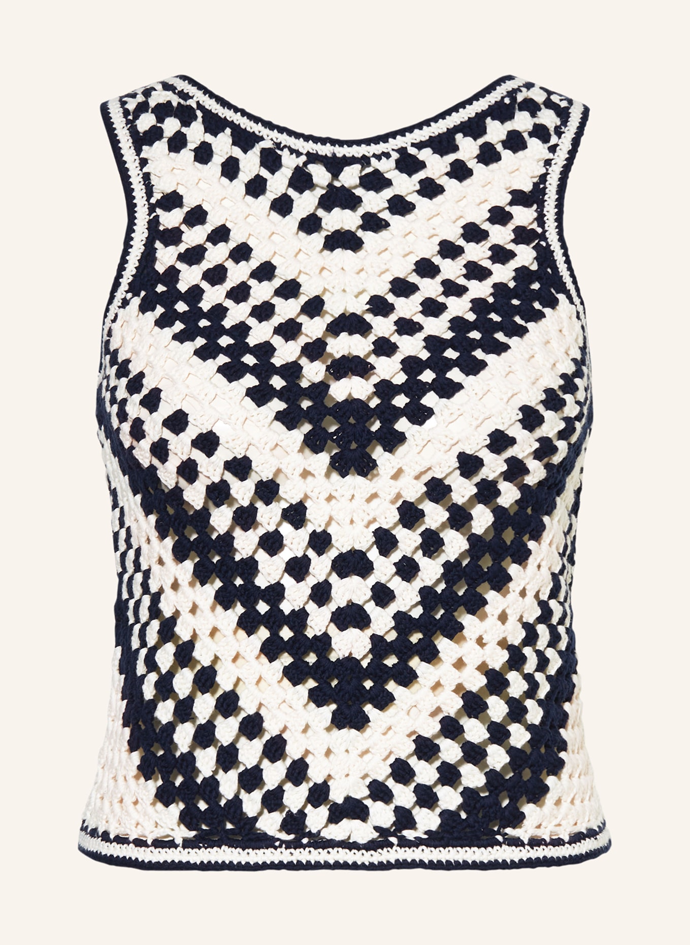 REISS Knit top SABRINA, Color: WHITE/ DARK BLUE (Image 1)