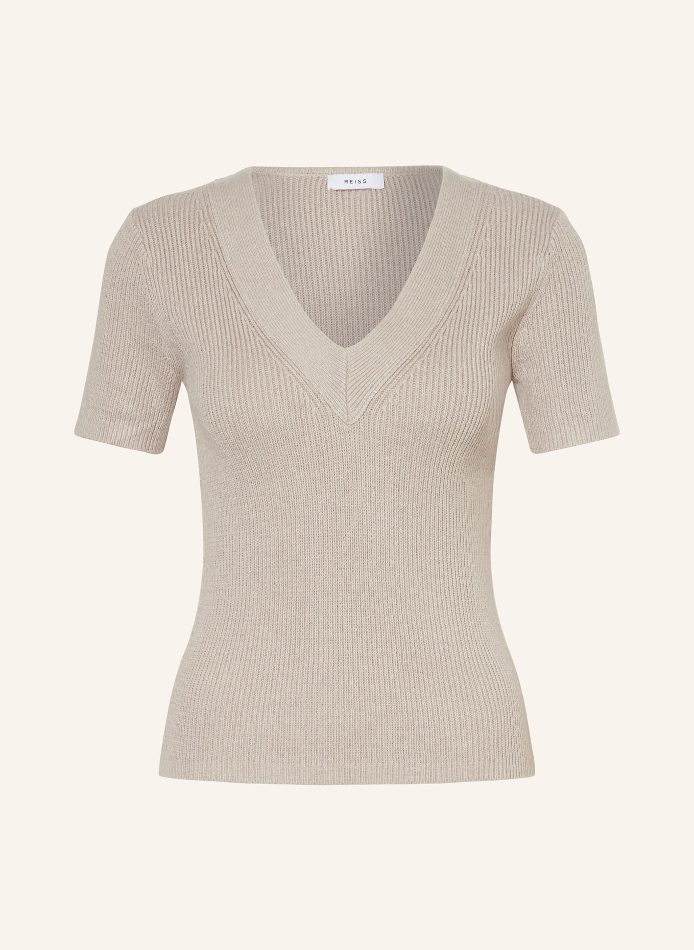 REISS Knit shirt ROSIE with linen, Color: LIGHT BROWN (Image 1)