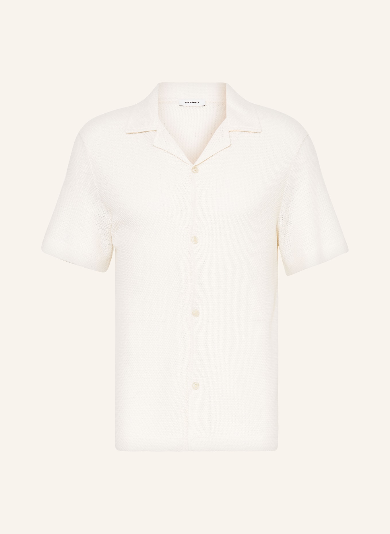 SANDRO Koszula z klapami comfort fit, Kolor: ECRU (Obrazek 1)